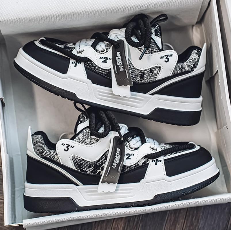 Men's Retro Color Block Fashion Sneakers Walking Casual Shoes Chunky Platform Sneakers