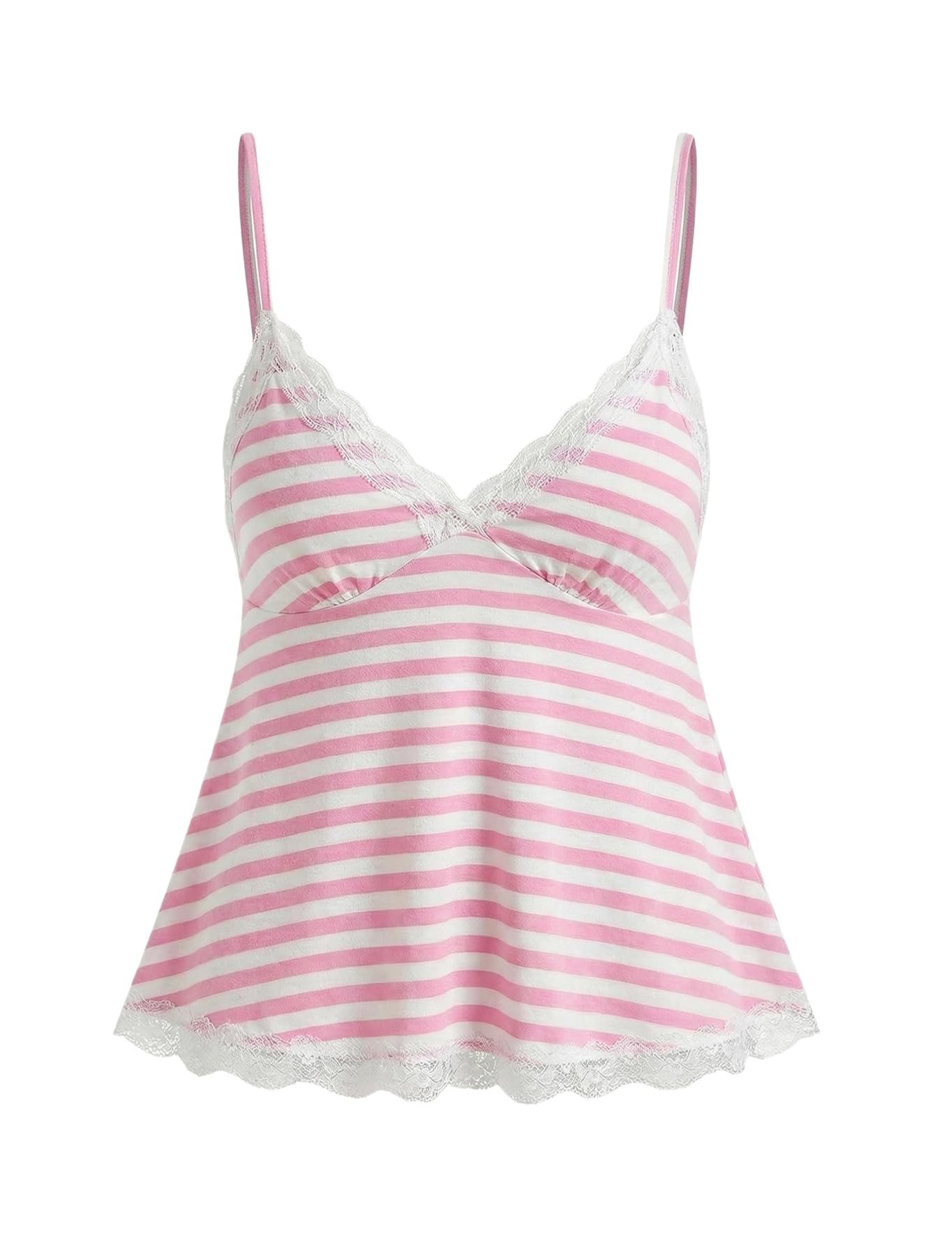 SOLY HUX Womens Y2K Lace Cami Sleeveless Striped Spaghetti Strap Camisole Gothic Babydoll Tops