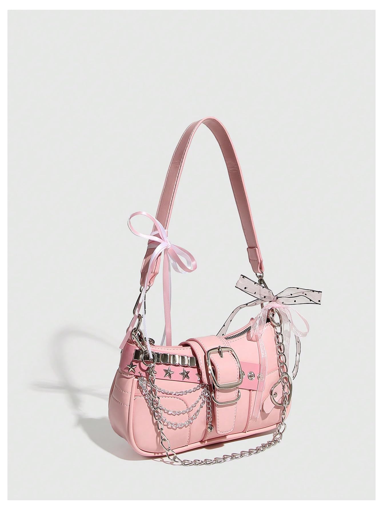 Verdusa Women's Y2k Star Embroidery Shoulder Bag Mini Chain Hobo Handbag Purses