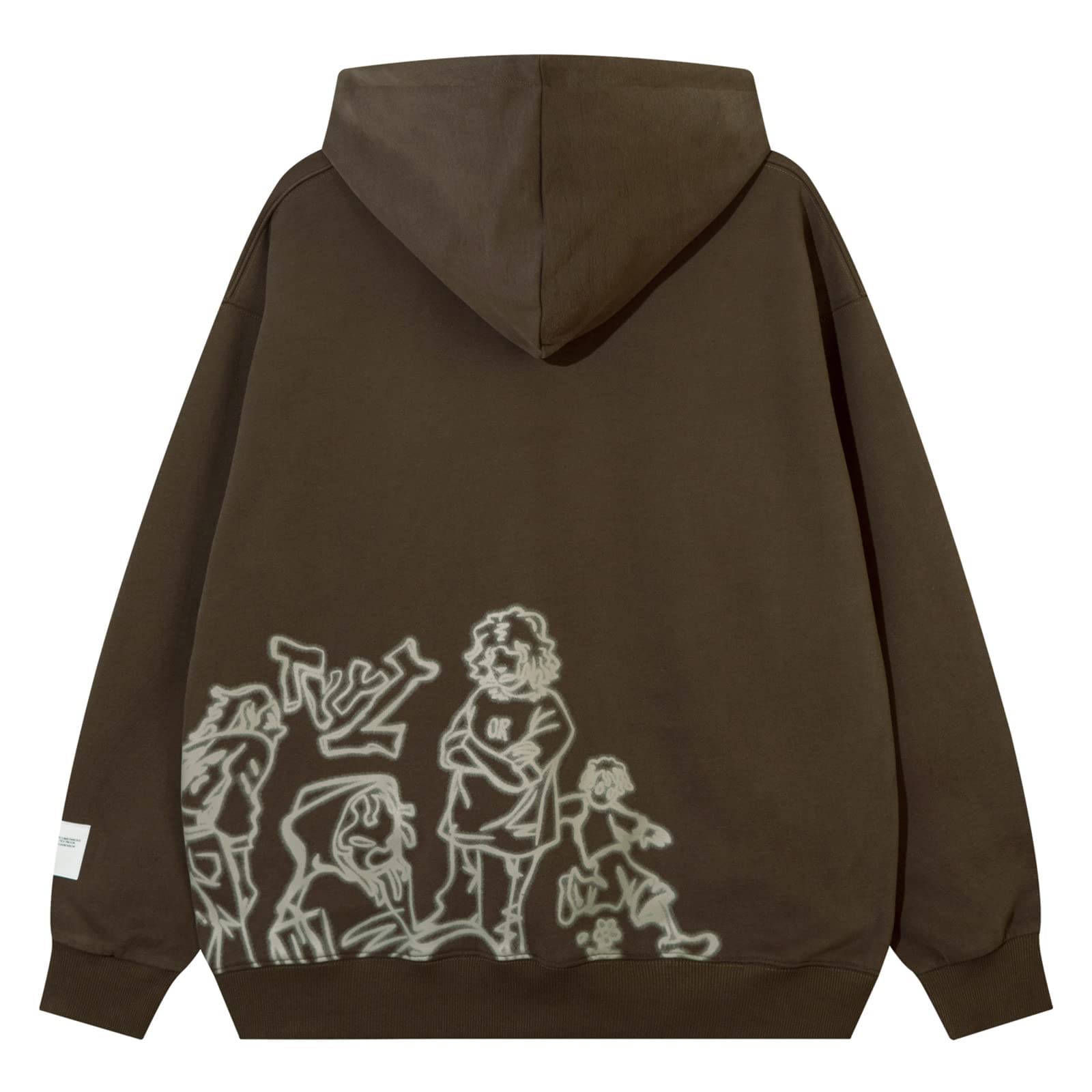 YEOU Men's Fashion Pullover Hoodie Sweatshirt Fleece Y2K Harajuku Hip Hop Streetwear Casual Sweatshirt Hooded