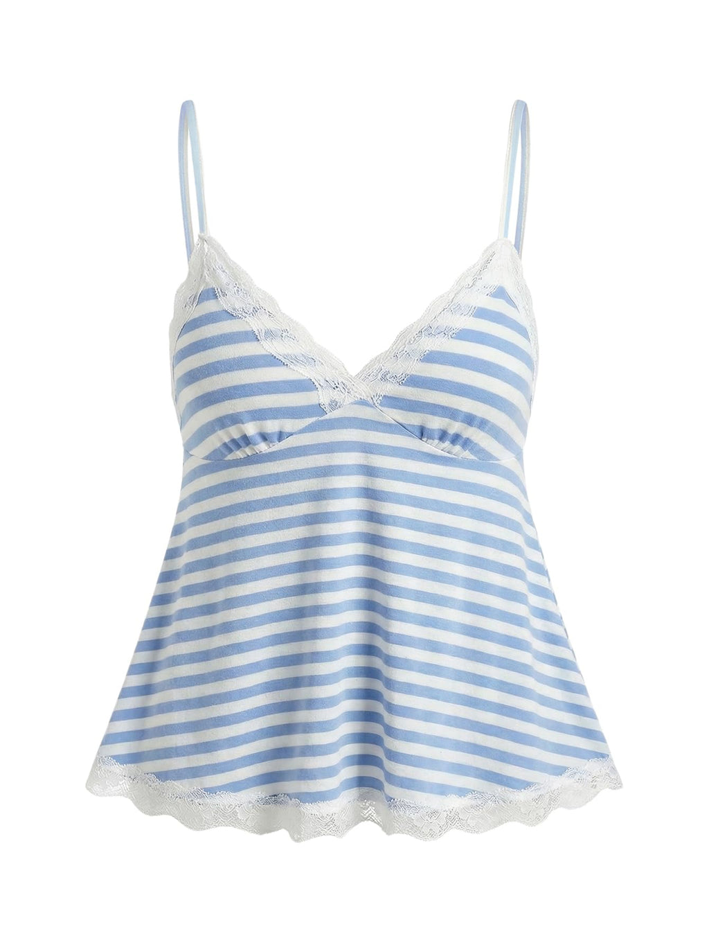 SOLY HUX Womens Y2K Lace Cami Sleeveless Striped Spaghetti Strap Camisole Gothic Babydoll Tops