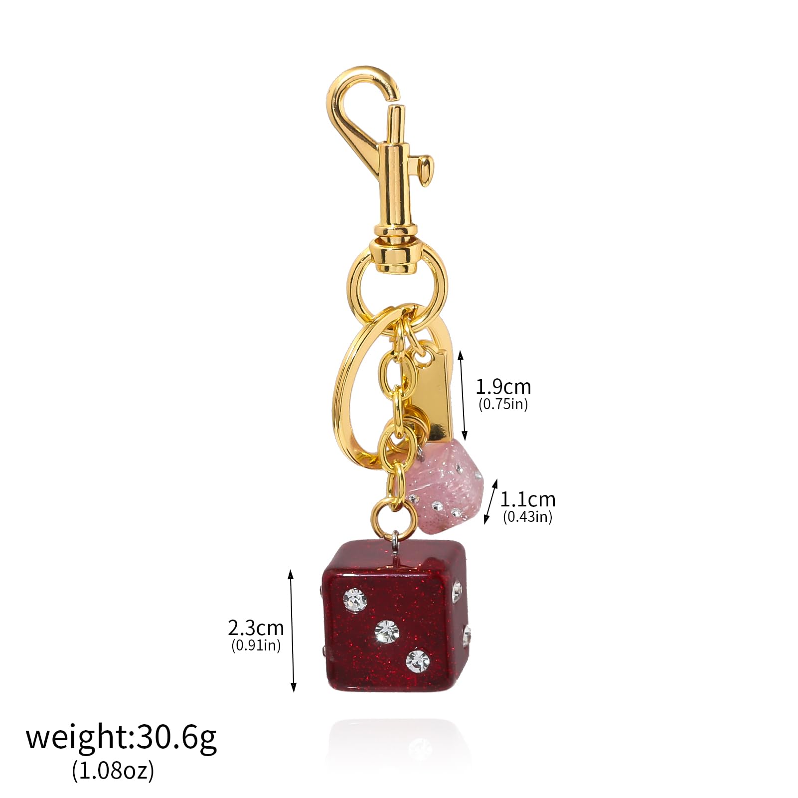 8 Ball Dice Charm Keychain - Cute Bag Purse Handbag Accessories - Y2K Aesthetic Key Chain for Women Men