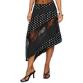 Women Y2K Maxi Skirt Coquette Hight Waist Lace Patchwork Irregular Hem Flowy Midi Skirt Summer Vacation Beachwear
