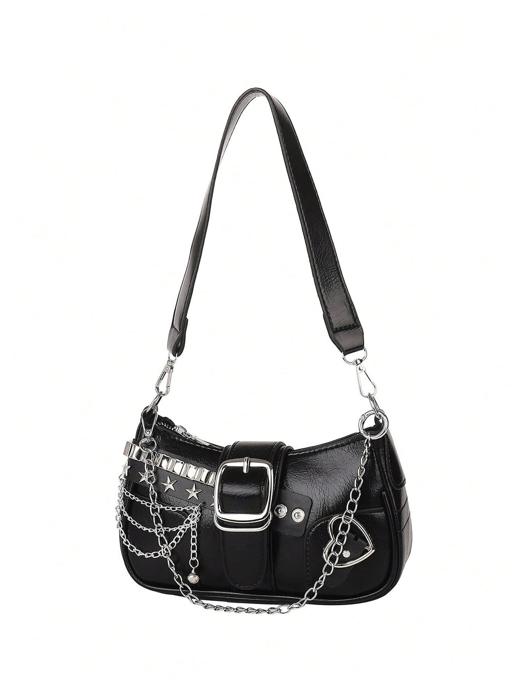 Verdusa Women's Y2k Star Embroidery Shoulder Bag Mini Chain Hobo Handbag Purses