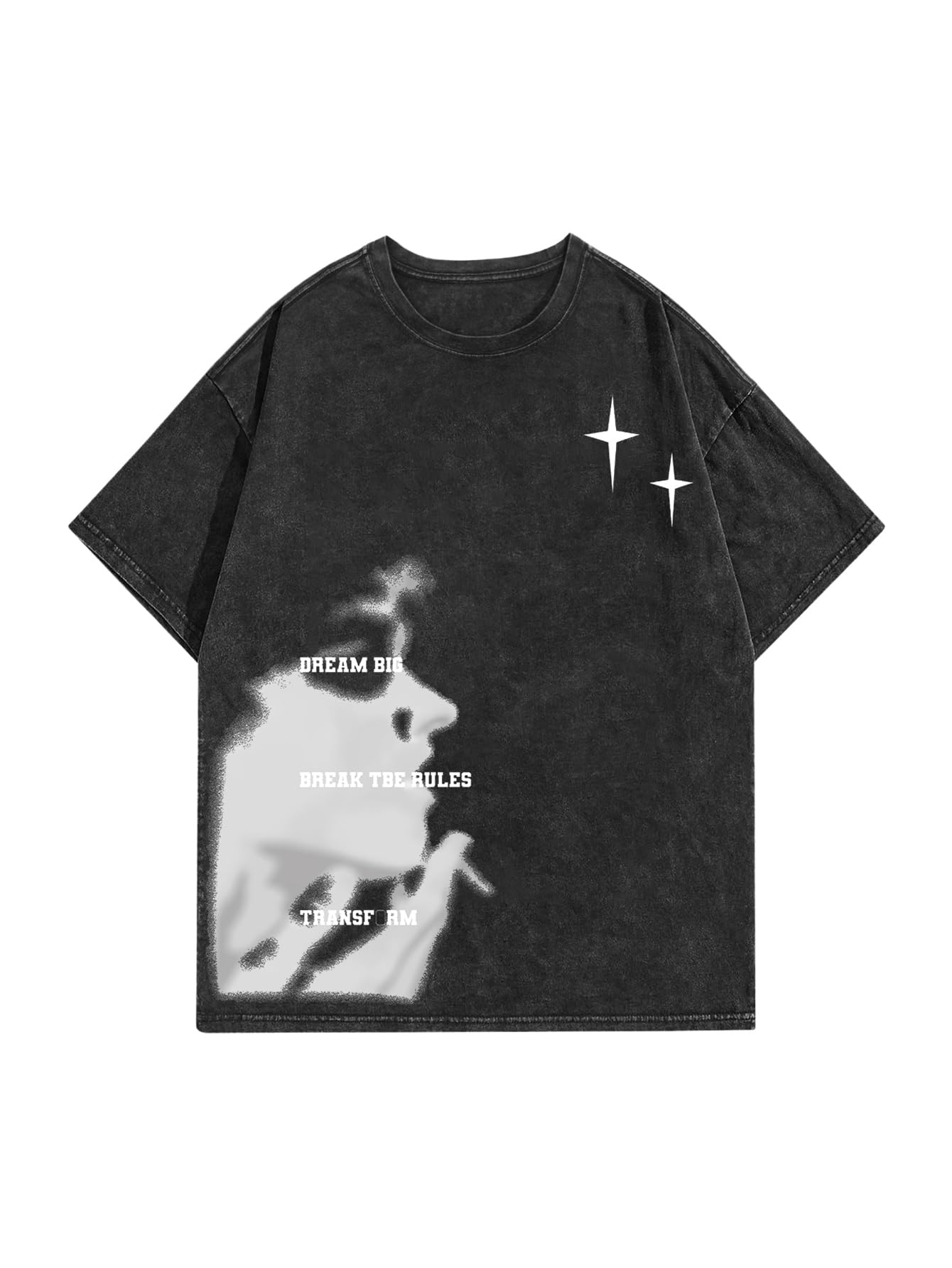 Verdusa Men's Letter Graphic Drop Shoulder T Shirts Casual Round Neck Tee Top