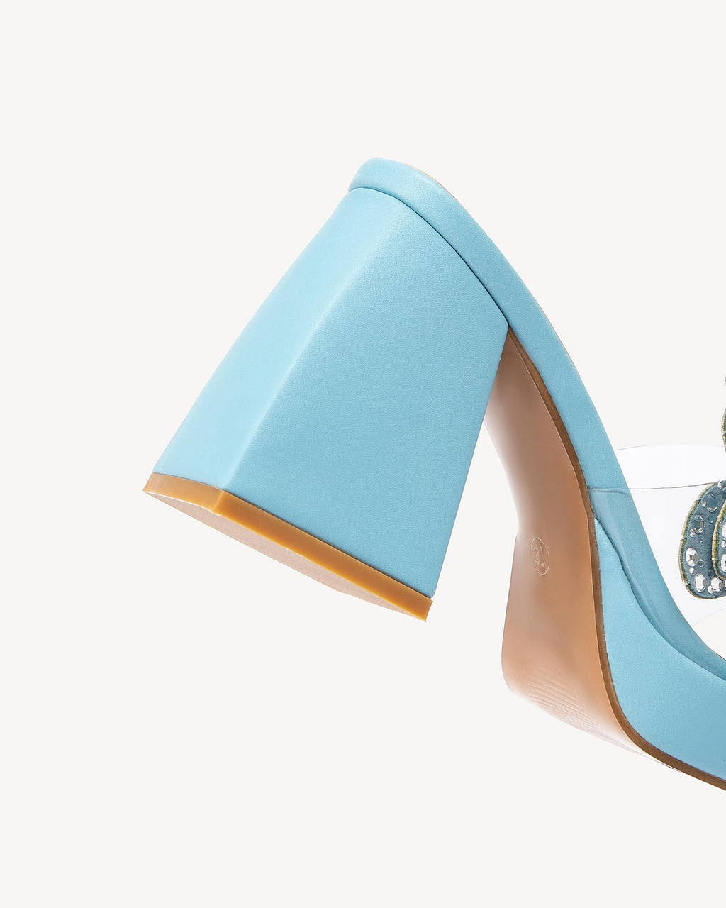 NEWBELLA Butterfly Rhinestone Platform Heels - Transparent Chunky High Heels Sandals for Women, Perfect for Prom and Dressy Occasions-Y2K Fairy Style