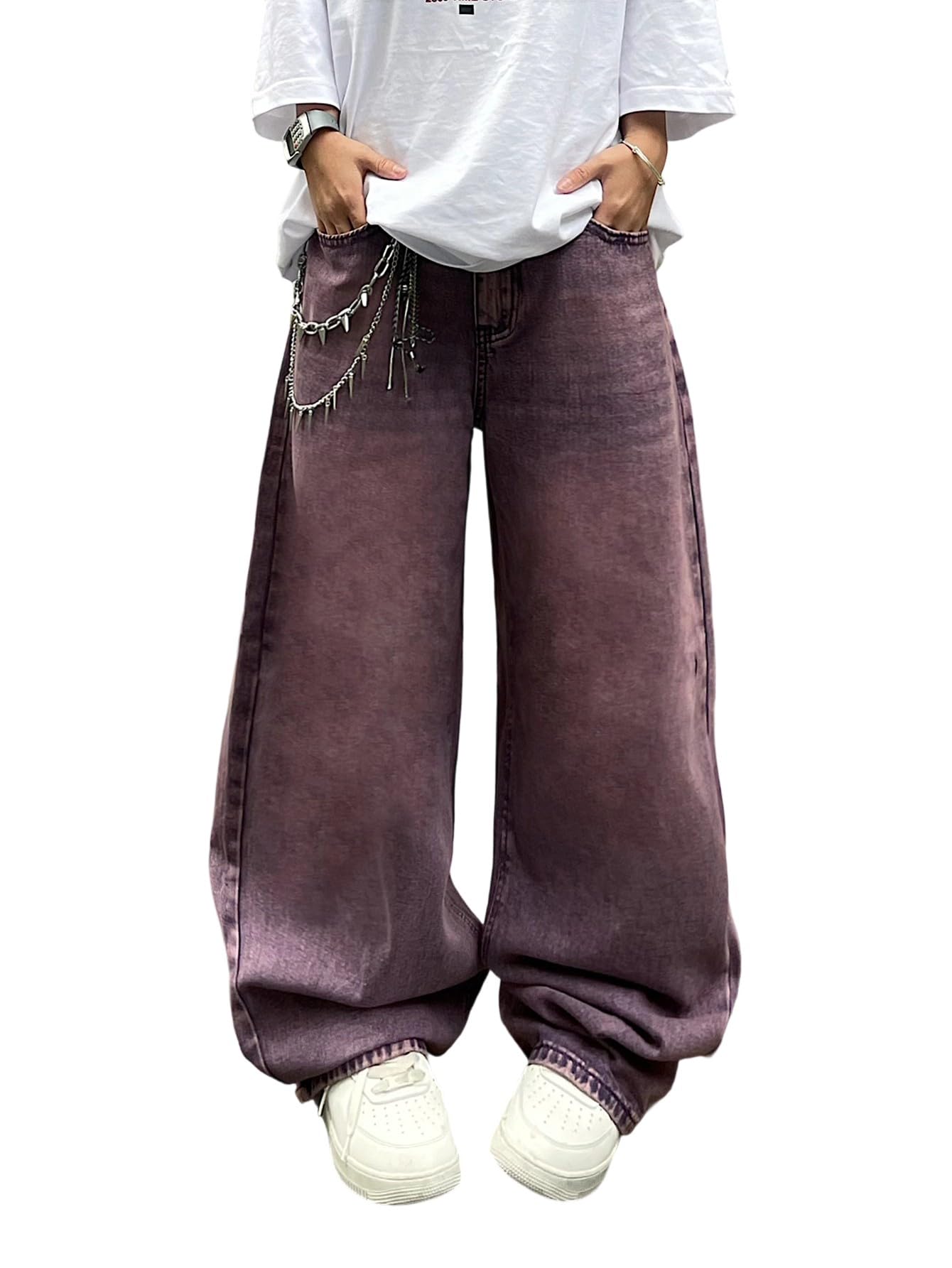 Womens Baggy Jeans Wide Leg Denim Pants Y2k 90s Vintage Hip Hop Loose Long Trousers Streetwear