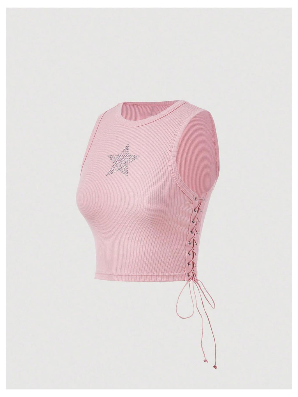 SOLY HUX Women's Tank Tops Y2K Sleeveless Ribbed Star Crop Tank Top Summer Going Out Tops