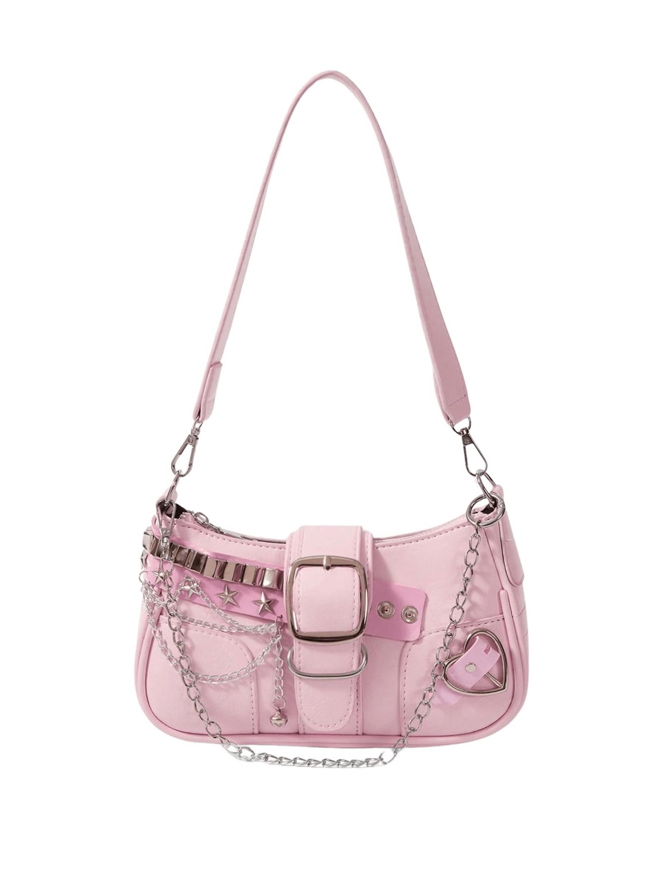 Verdusa Women's Y2k Star Embroidery Shoulder Bag Mini Chain Hobo Handbag Purses
