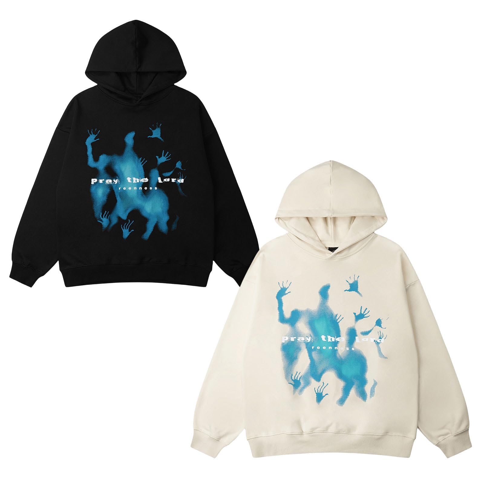 YEOU Men's Fashion Pullover Hoodie Sweatshirt Fleece Y2K Harajuku Hip Hop Streetwear Casual Sweatshirt Hooded