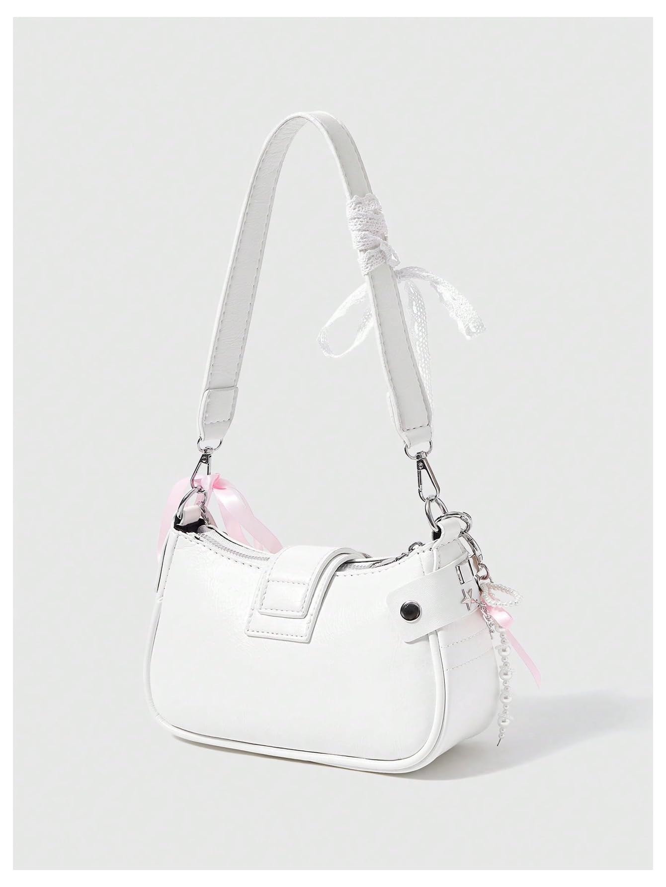Verdusa Women's Y2k Star Embroidery Shoulder Bag Mini Chain Hobo Handbag Purses
