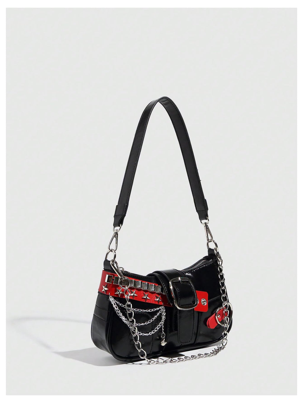 Verdusa Women's Y2k Star Embroidery Shoulder Bag Mini Chain Hobo Handbag Purses