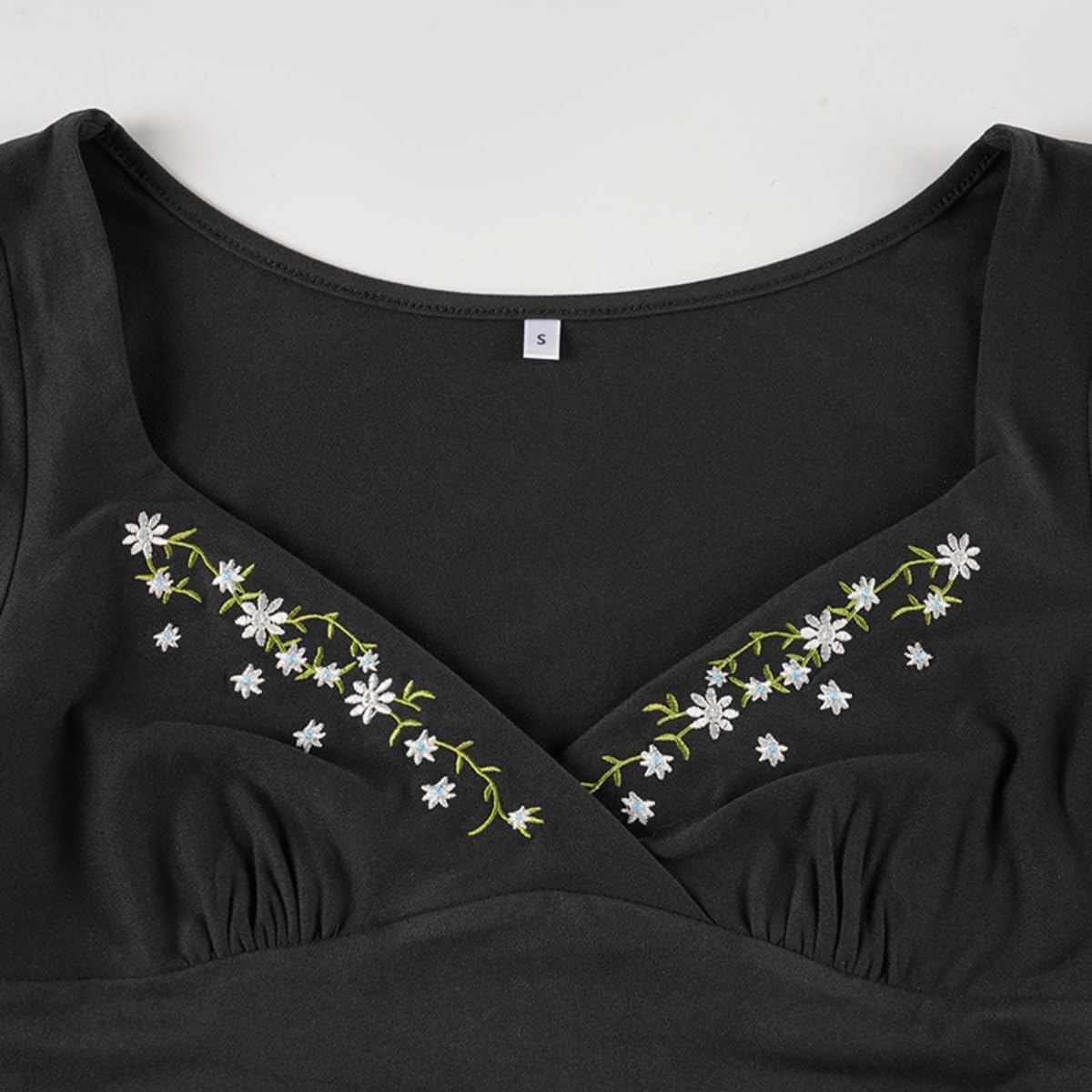 Y2k V Neck Floral Tops Women Fairy Grunge Vintage Long Sleeve Top 2000s Emo Graphic Cute Teen Girls Clothe
