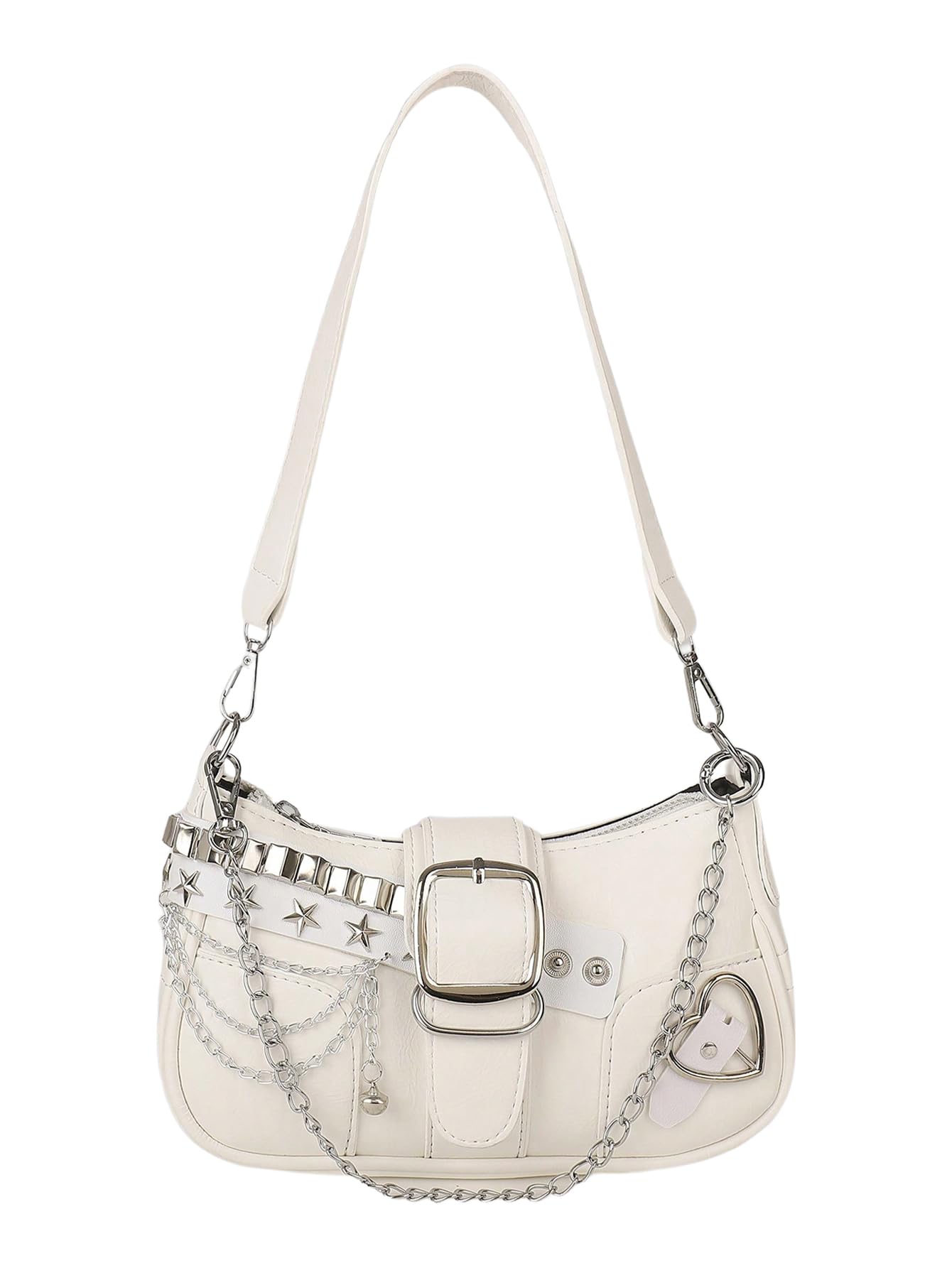 Verdusa Women's Y2k Star Embroidery Shoulder Bag Mini Chain Hobo Handbag Purses