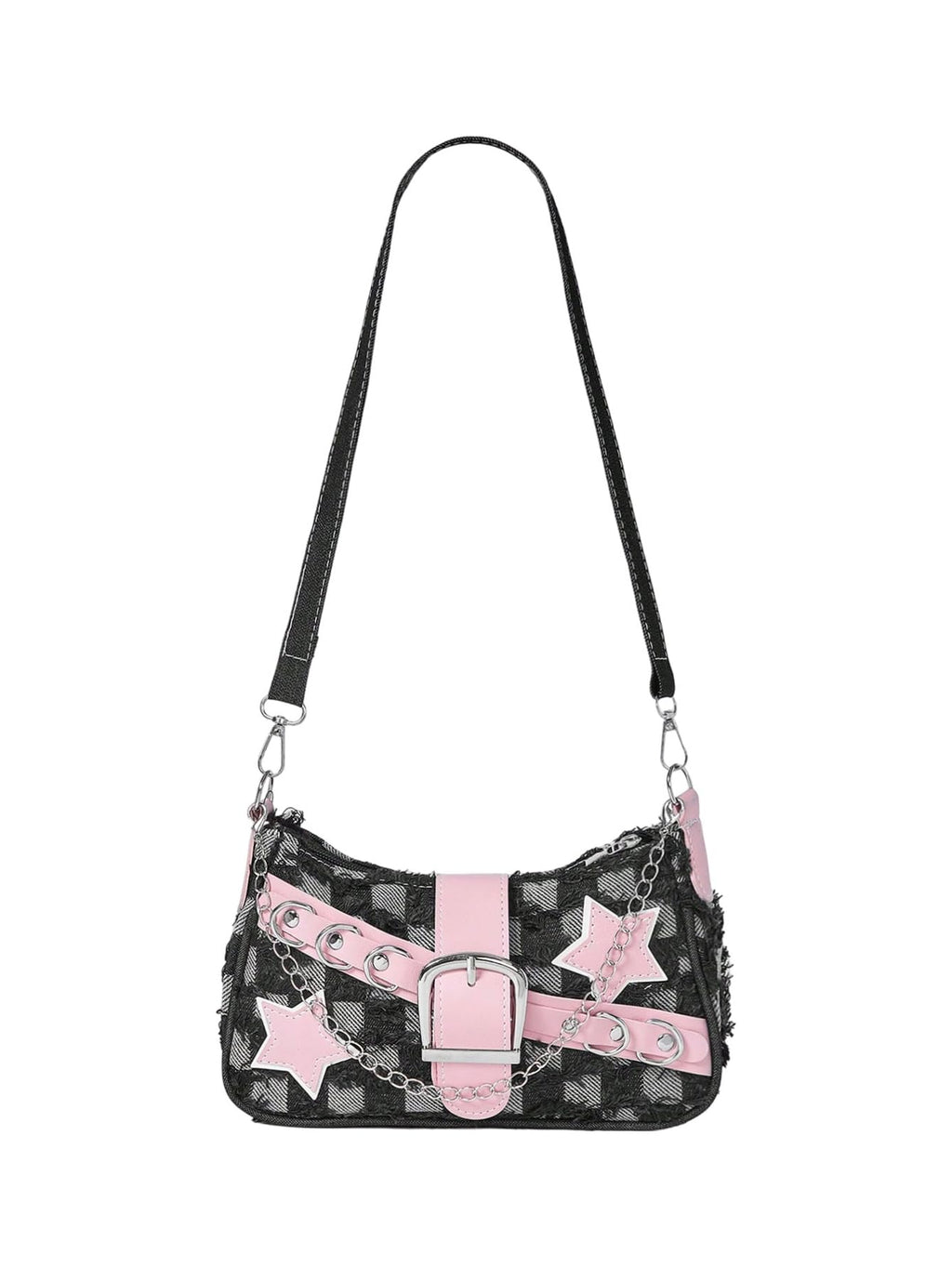Verdusa Women's Y2k Star Embroidery Shoulder Bag Mini Chain Hobo Handbag Purses