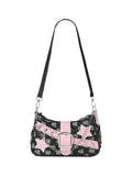 Verdusa Women's Y2k Star Embroidery Shoulder Bag Mini Chain Hobo Handbag Purses