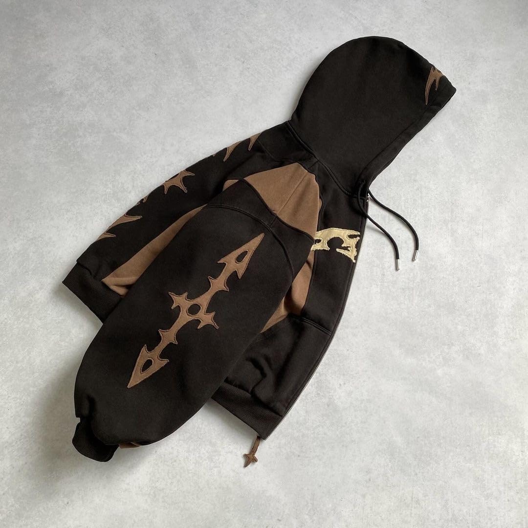 Y2K Hoodie Gothic Hoodie Sportswear Men's Retro Long Sleeve Hoodie Hip Hop High Street