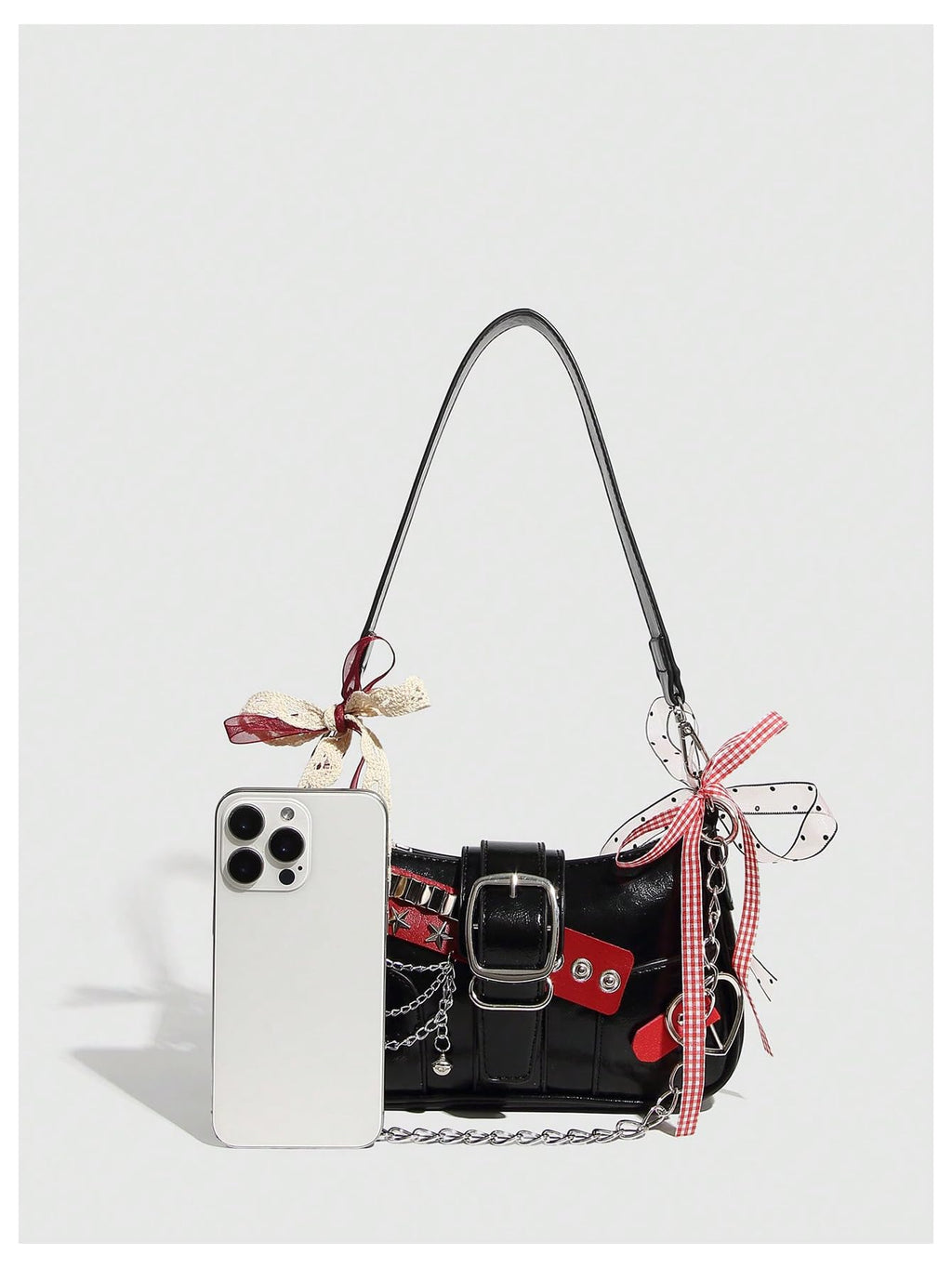 Verdusa Women's Y2k Star Embroidery Shoulder Bag Mini Chain Hobo Handbag Purses