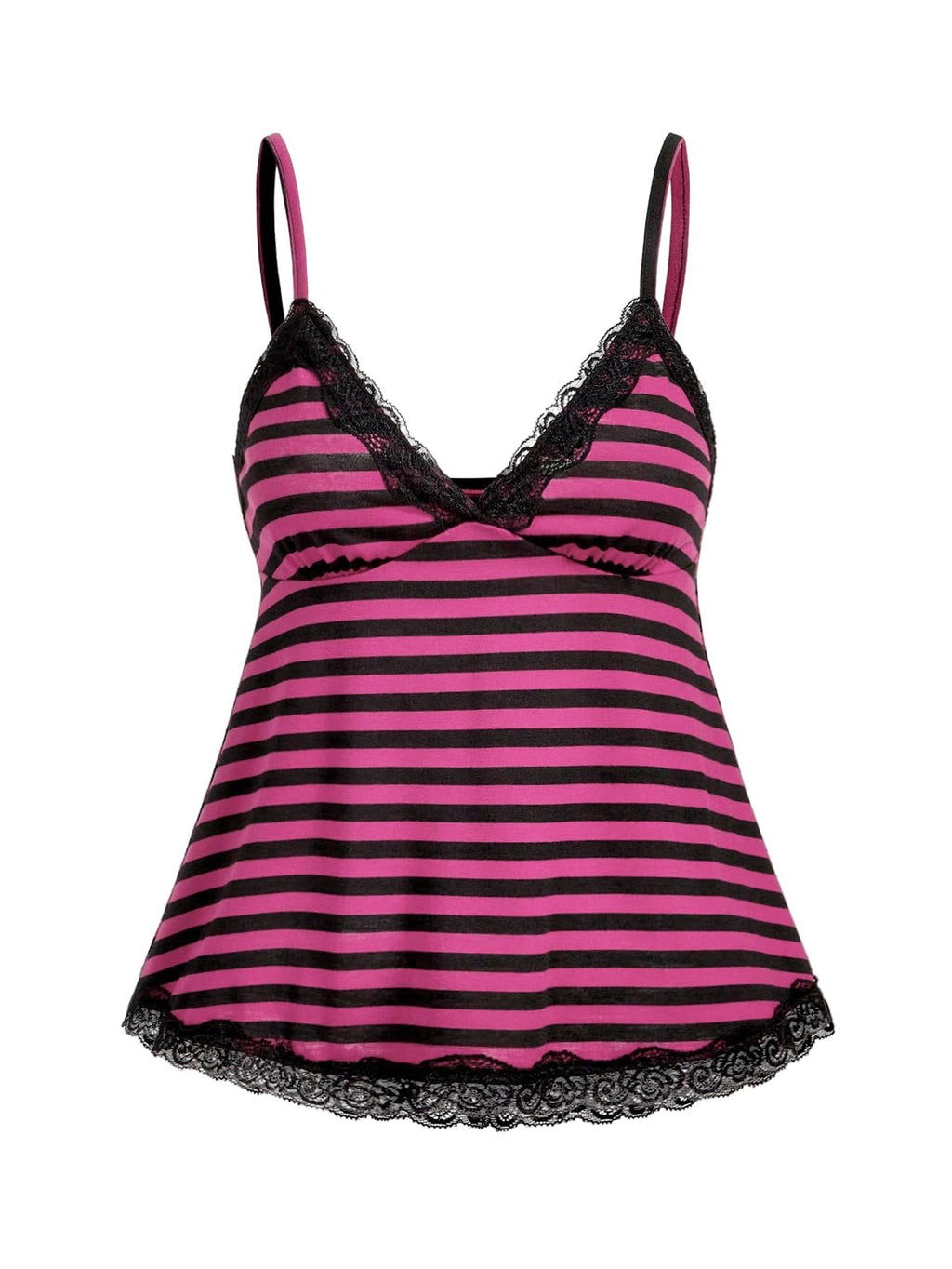 SOLY HUX Womens Y2K Lace Cami Sleeveless Striped Spaghetti Strap Camisole Gothic Babydoll Tops