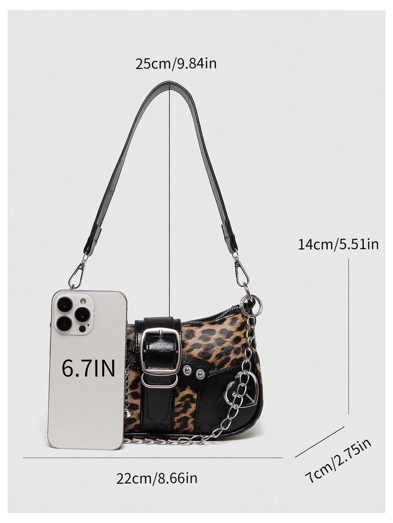 Verdusa Women's Y2k Star Embroidery Shoulder Bag Mini Chain Hobo Handbag Purses