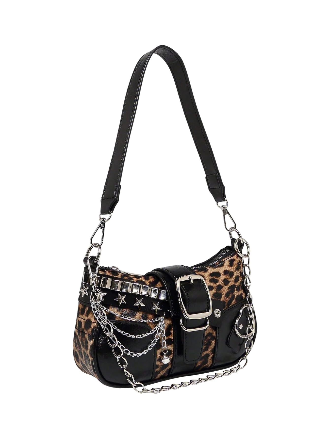 Verdusa Women's Y2k Star Embroidery Shoulder Bag Mini Chain Hobo Handbag Purses