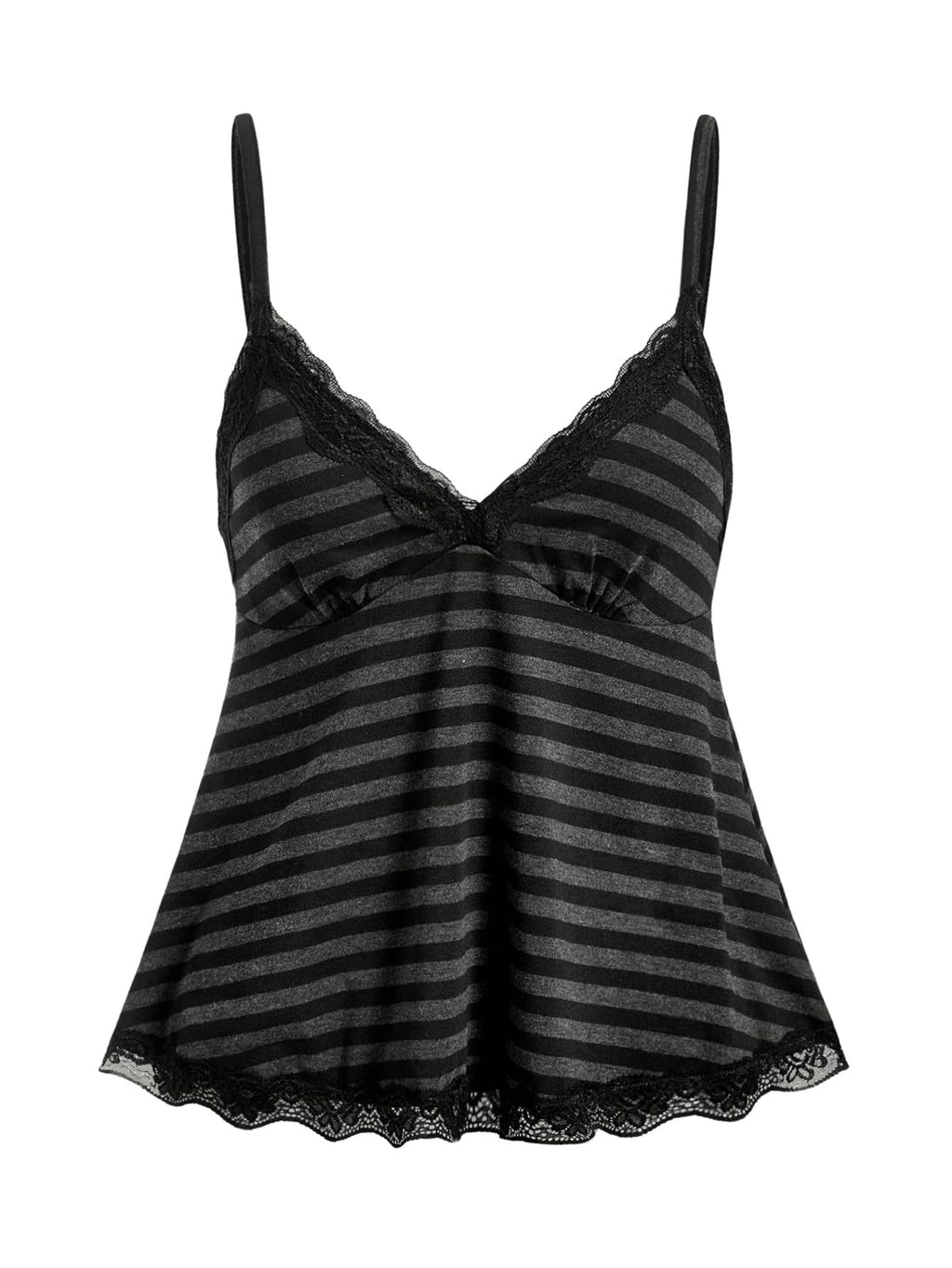 SOLY HUX Womens Y2K Lace Cami Sleeveless Striped Spaghetti Strap Camisole Gothic Babydoll Tops