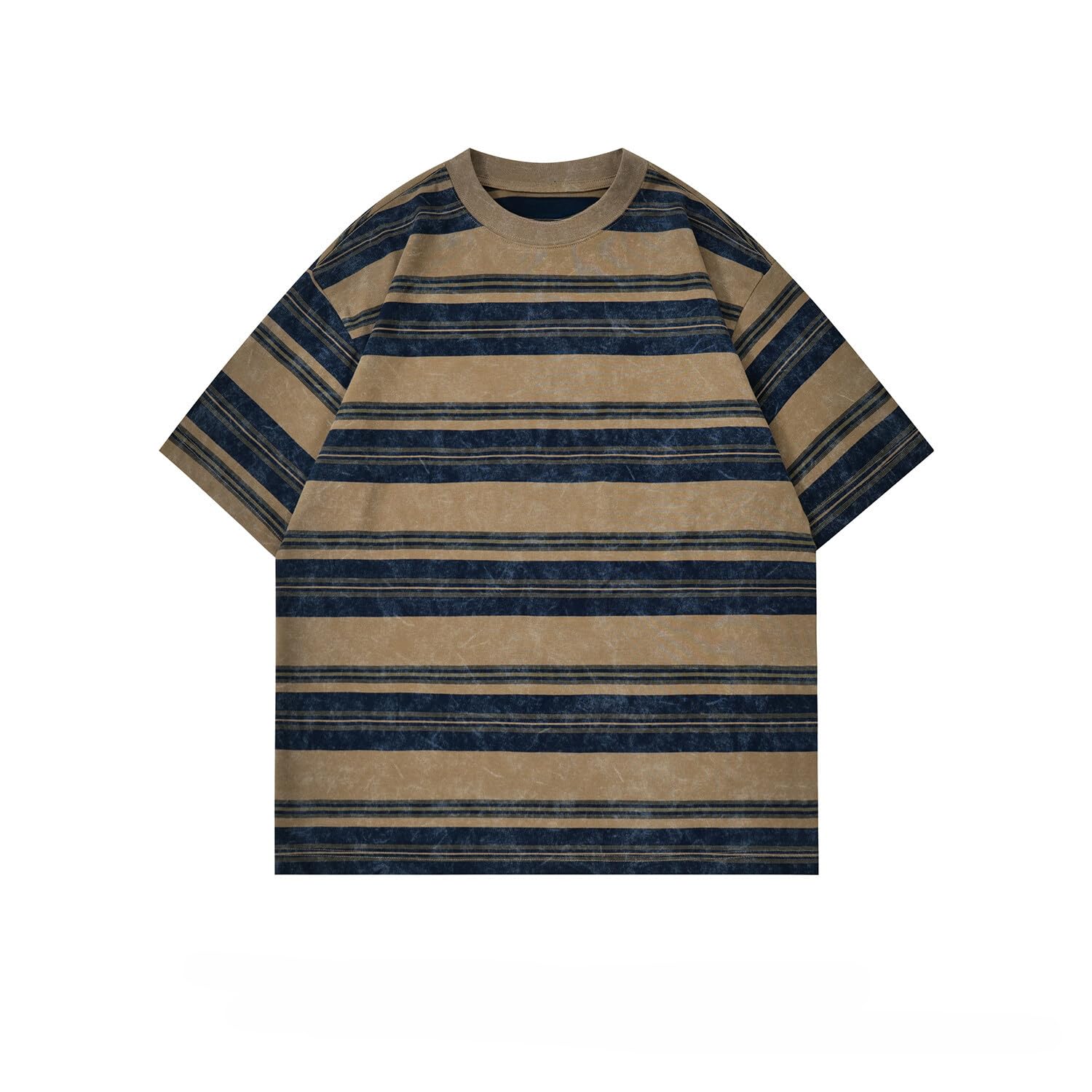 Men's Y2K Striped Baggy T-Shirt Alt Emo Summer Crewneck Short Sleeve Streetwear Top Harajuku Grunge Aesthetic Tees