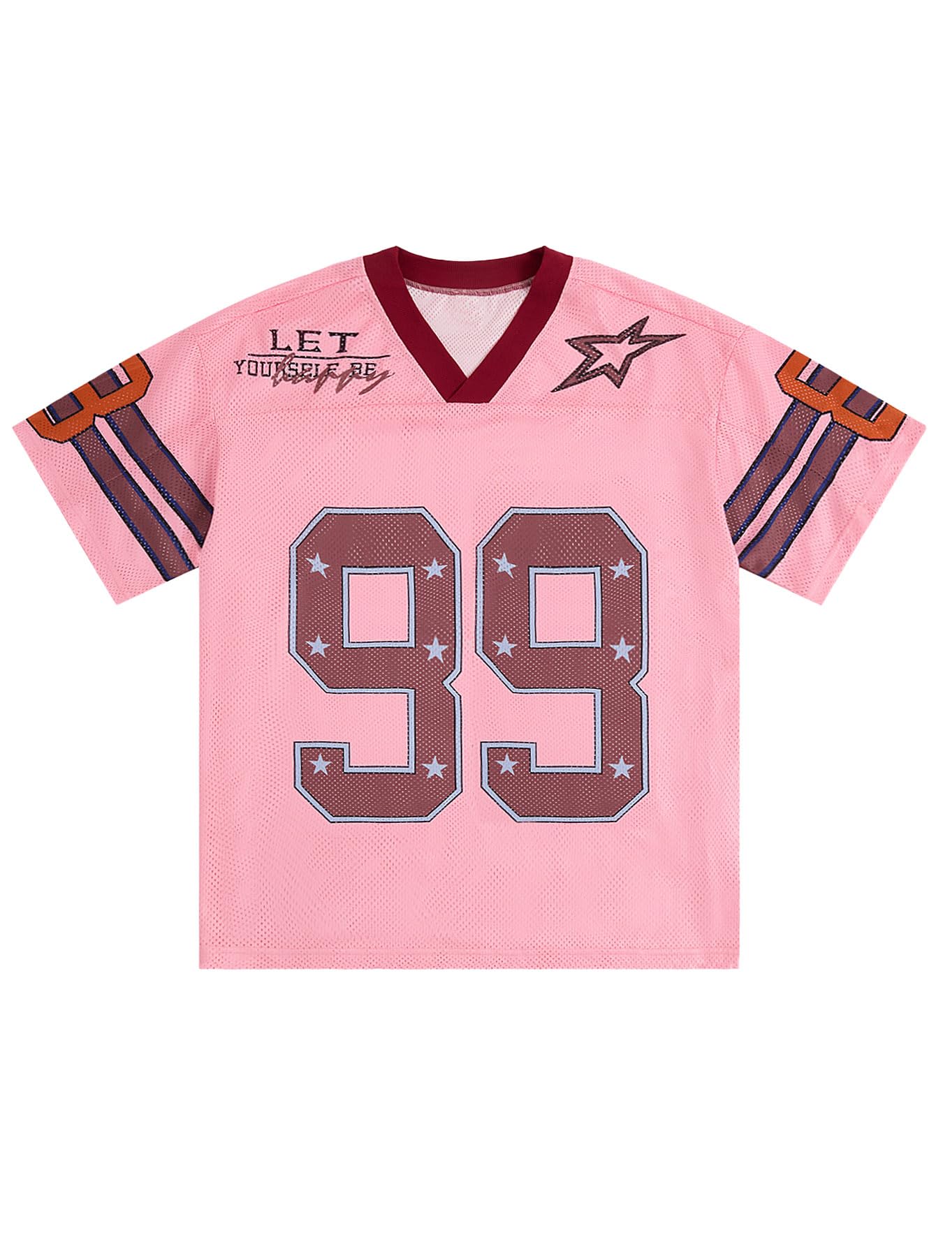 SOLY HUX Mens Jersey Y2k Baggy Shirts Graphic Tees Oversized V Neck Tshirts Summer Tops