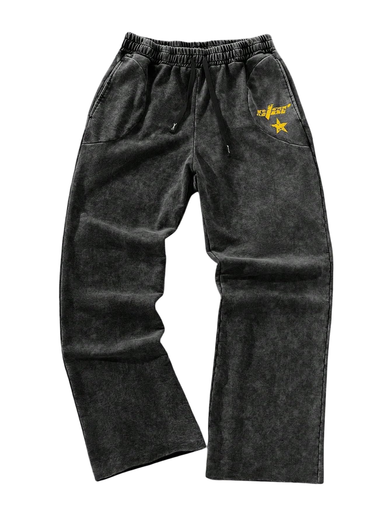 SOLY HUX Men's Y2k Baggy Sweatpants Straight Leg Drawstring Elastic Waist Hip Hop Casual Pants Streetwear