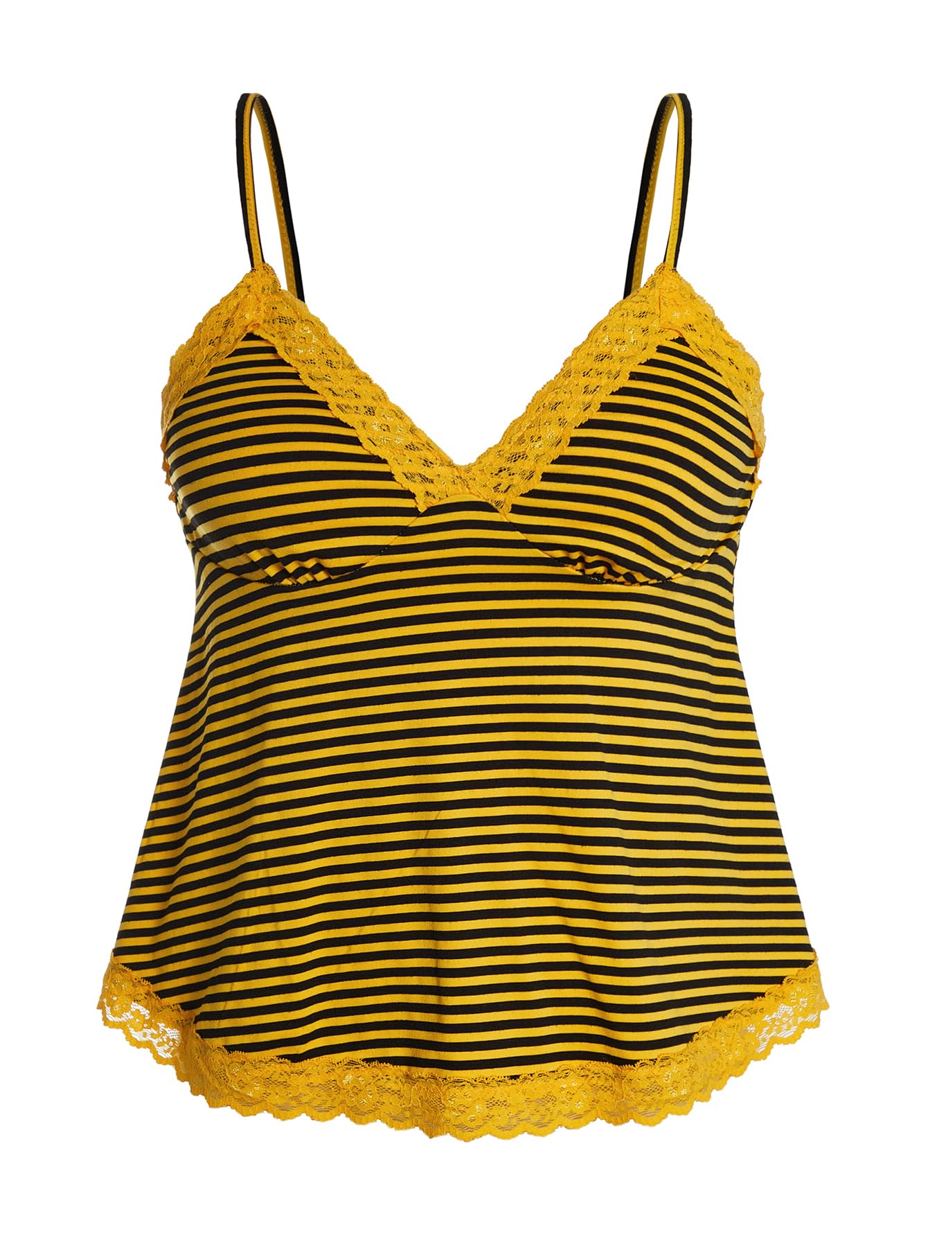 SOLY HUX Womens Y2K Lace Cami Sleeveless Striped Spaghetti Strap Camisole Gothic Babydoll Tops