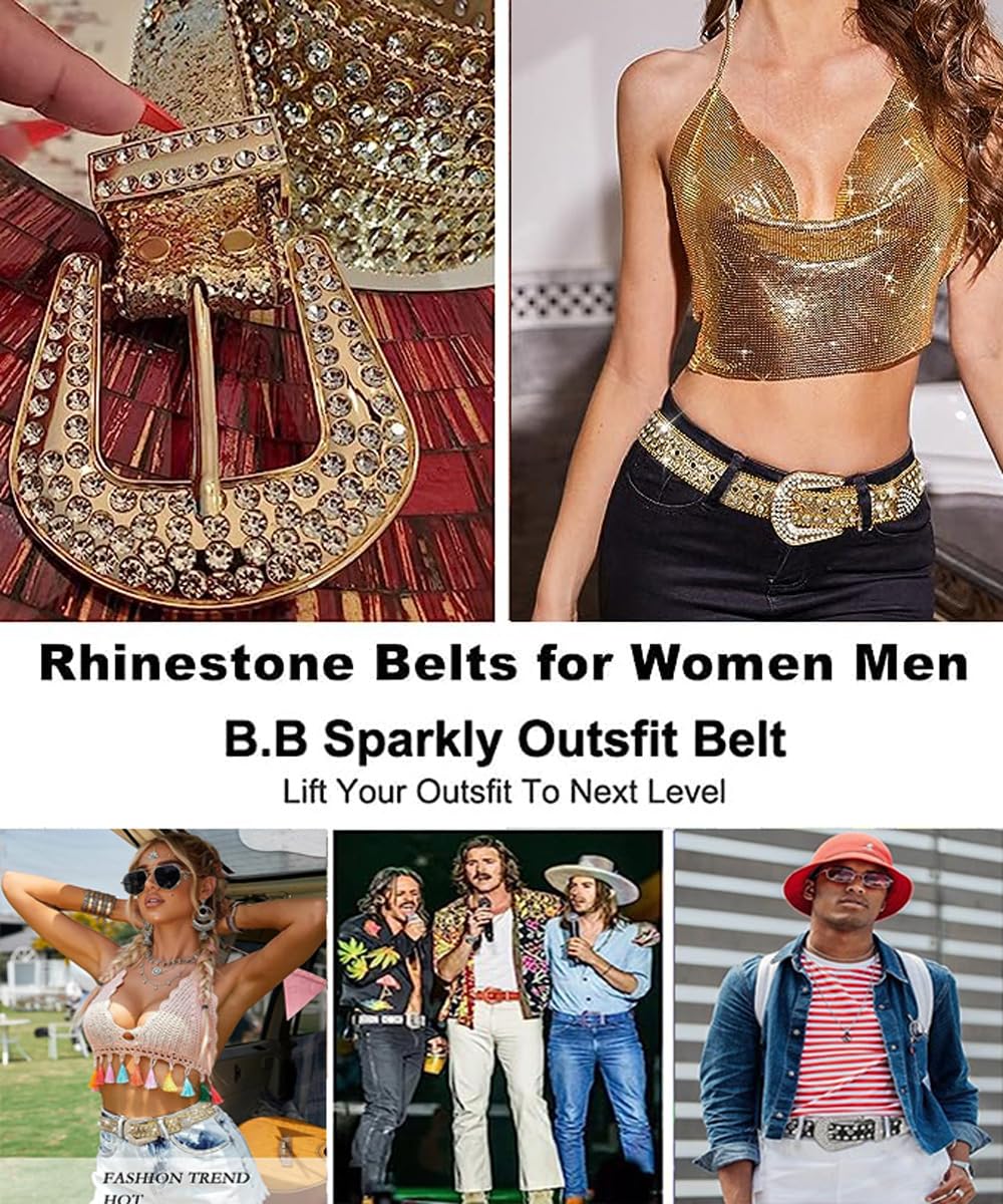 Studded Rhinestone Belts For Men Women Luxury BB Belt Y2K Bling Design Leather Shiny Diamond Christmas Gifts Belt