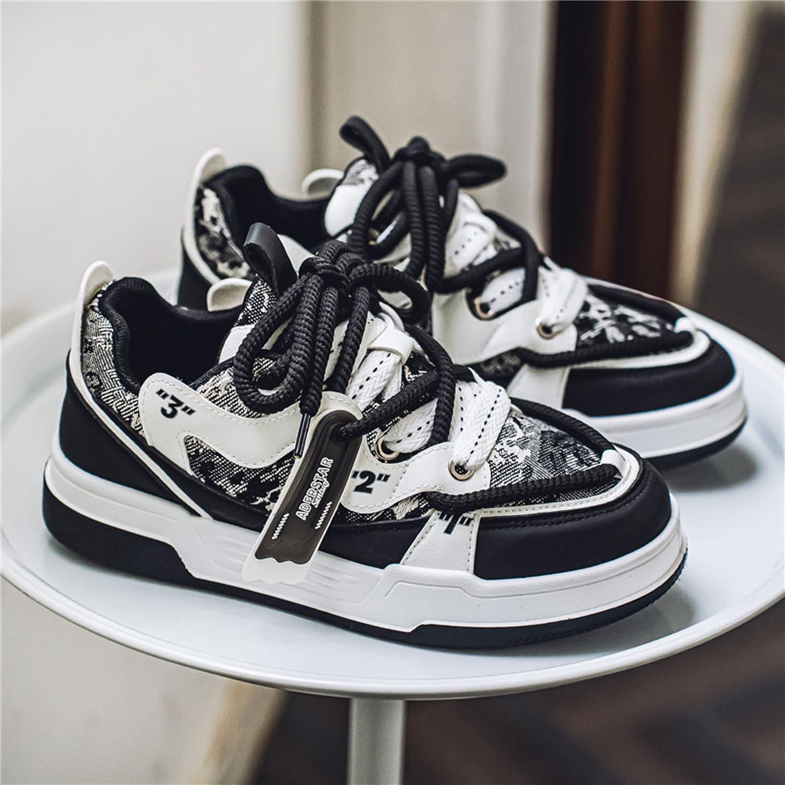Men's Retro Color Block Fashion Sneakers Walking Casual Shoes Chunky Platform Sneakers