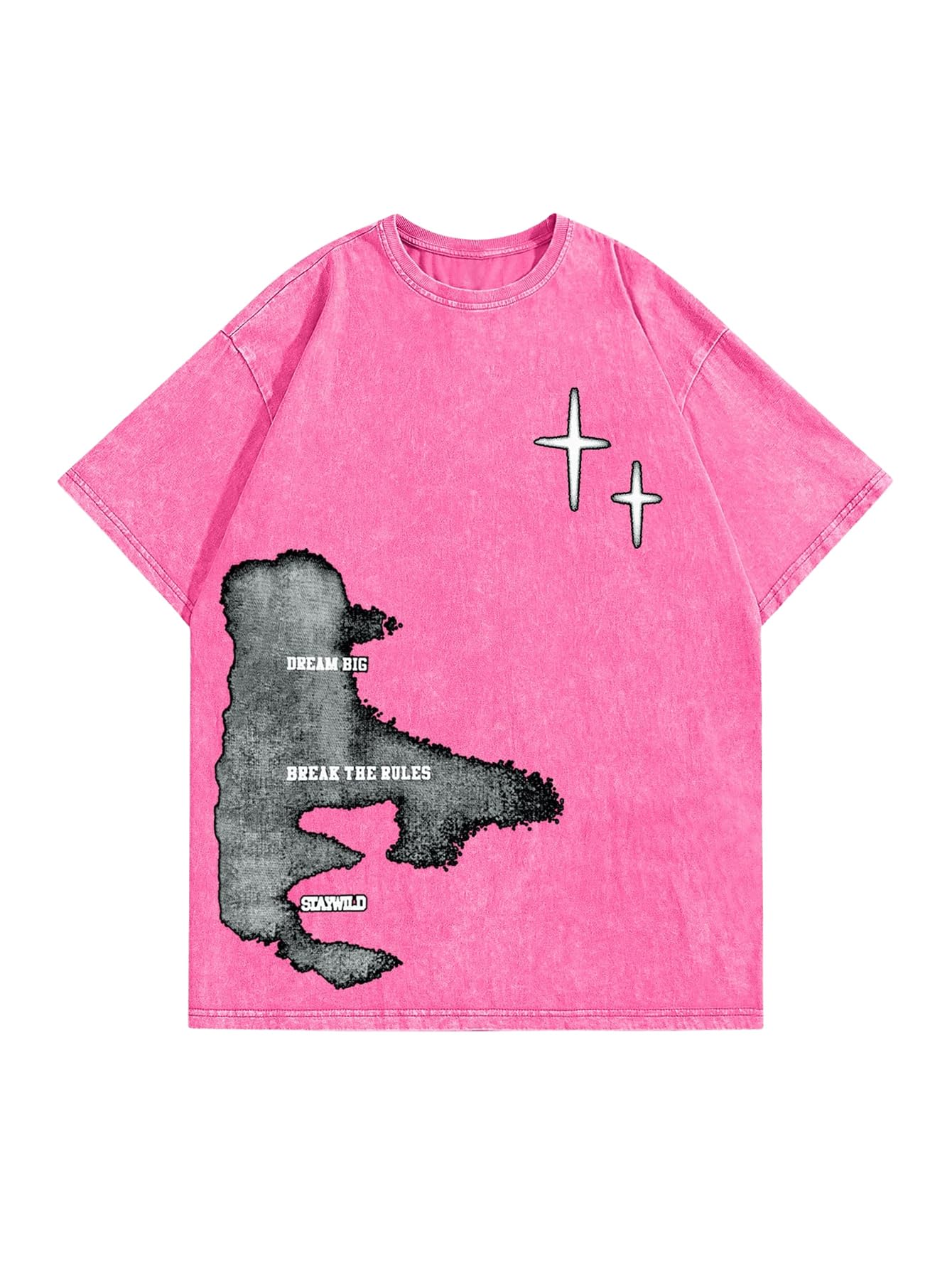 Verdusa Men's Letter Graphic Drop Shoulder T Shirts Casual Round Neck Tee Top