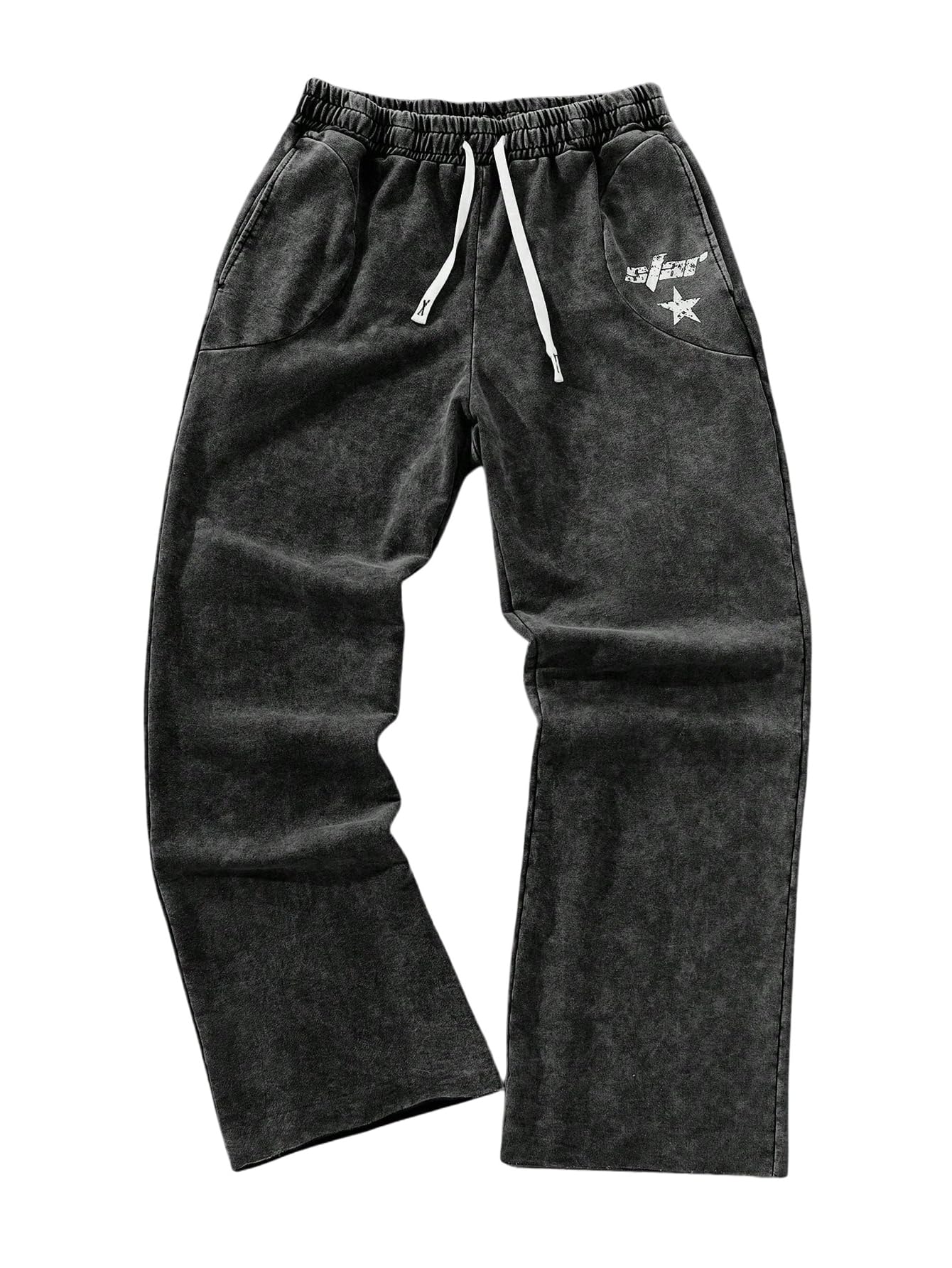 SOLY HUX Men's Y2k Baggy Sweatpants Straight Leg Drawstring Elastic Waist Hip Hop Casual Pants Streetwear