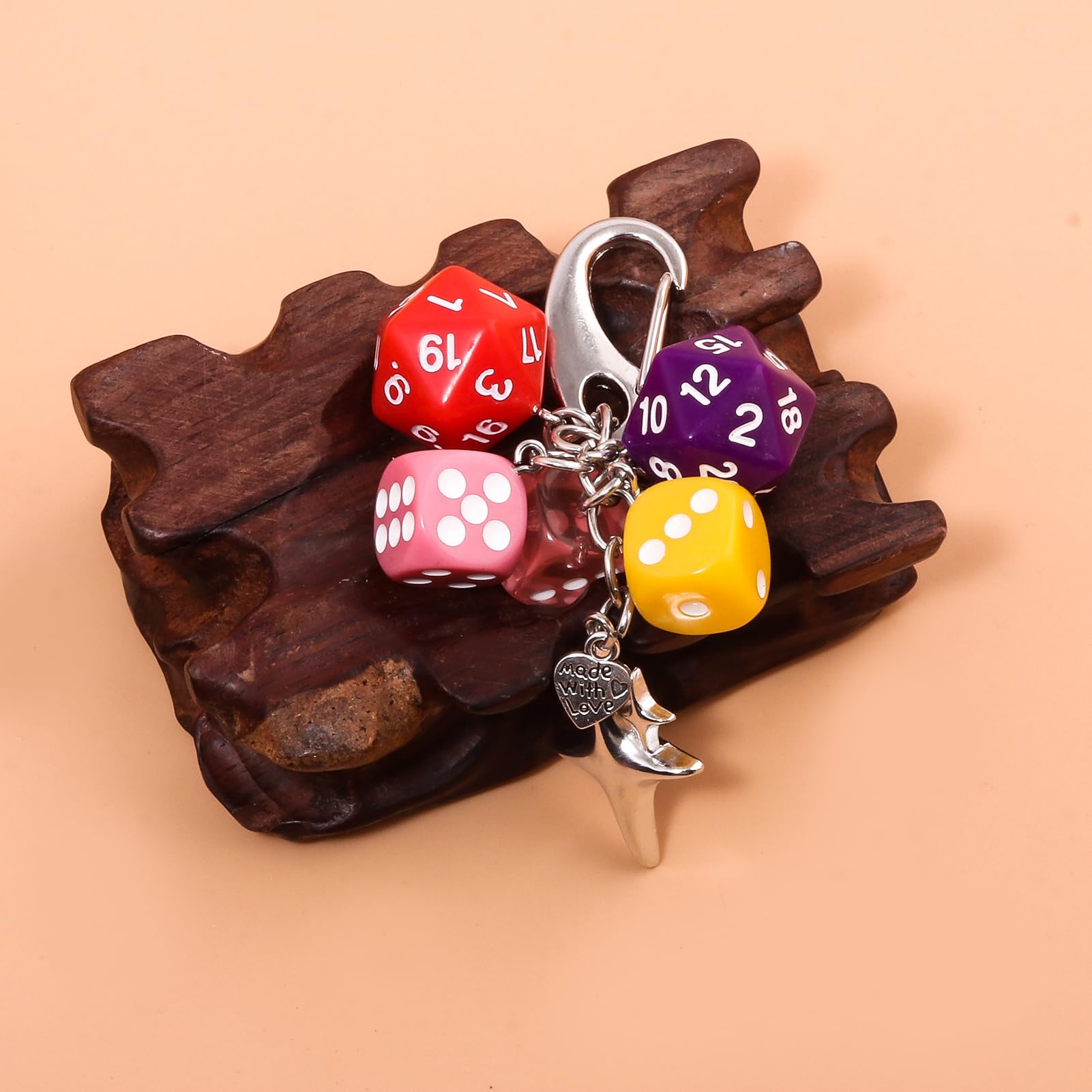 8 Ball Dice Charm Keychain - Cute Bag Purse Handbag Accessories - Y2K Aesthetic Key Chain for Women Men