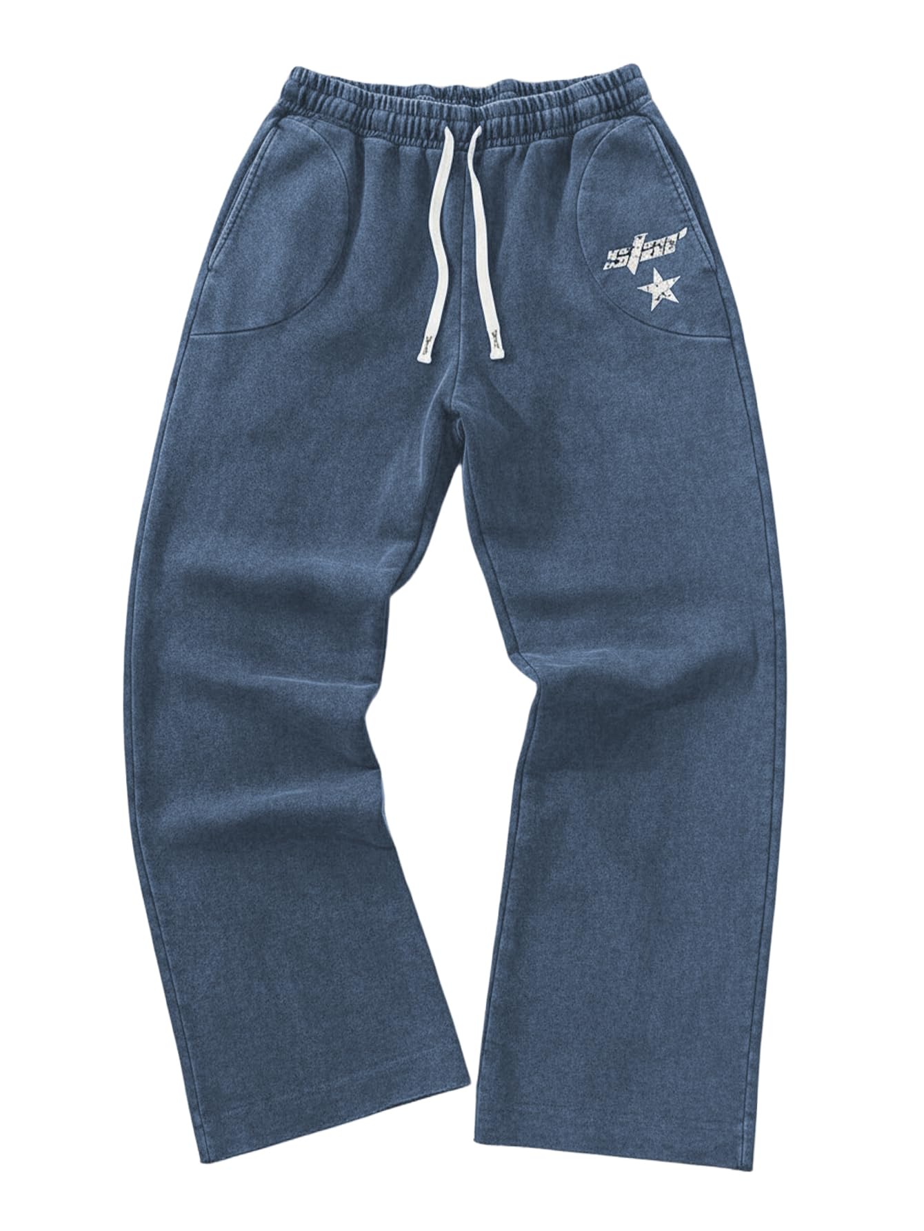 SOLY HUX Men's Y2k Baggy Sweatpants Straight Leg Drawstring Elastic Waist Hip Hop Casual Pants Streetwear