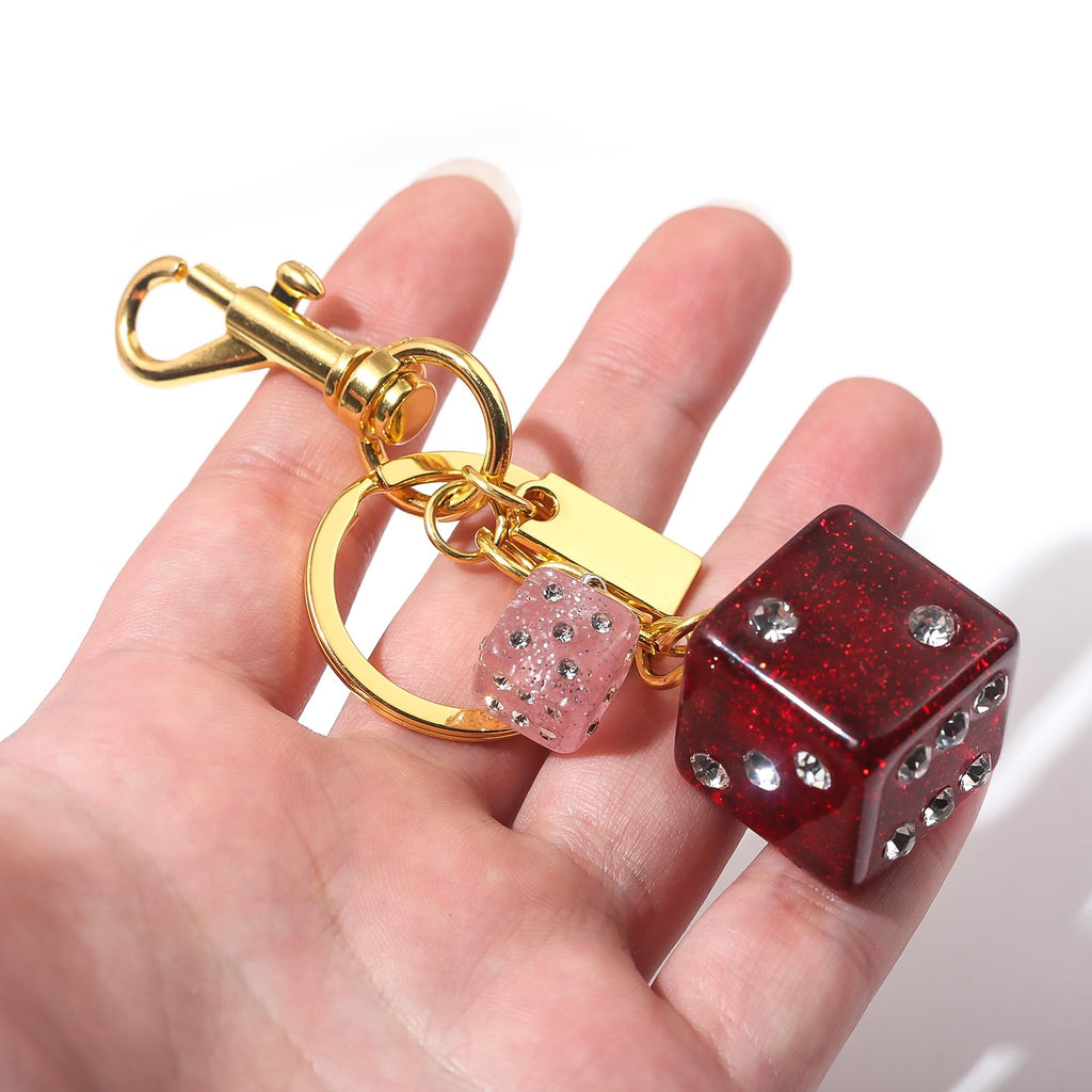 8 Ball Dice Charm Keychain - Cute Bag Purse Handbag Accessories - Y2K Aesthetic Key Chain for Women Men