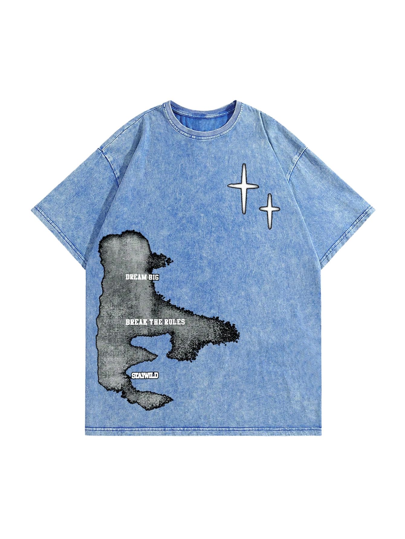 Verdusa Men's Letter Graphic Drop Shoulder T Shirts Casual Round Neck Tee Top