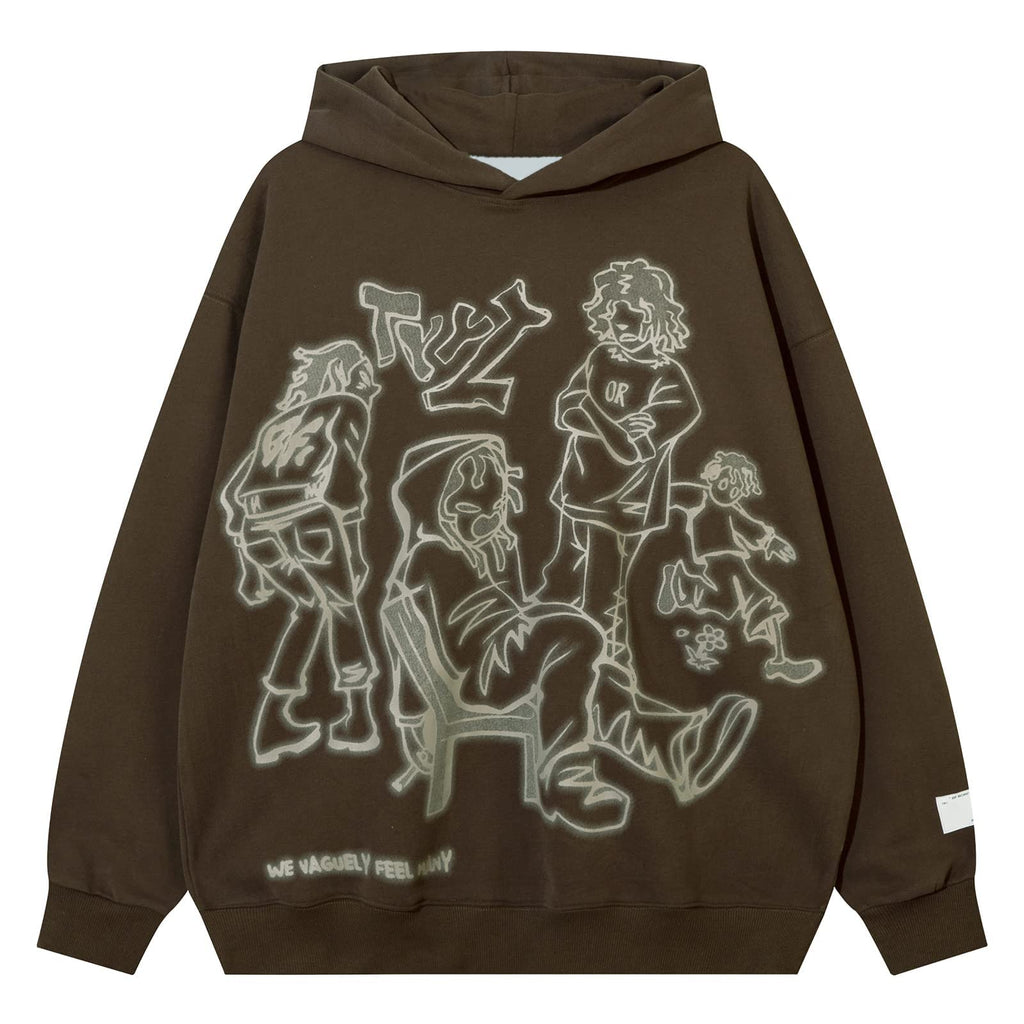 YEOU Men's Fashion Pullover Hoodie Sweatshirt Fleece Y2K Harajuku Hip Hop Streetwear Casual Sweatshirt Hooded