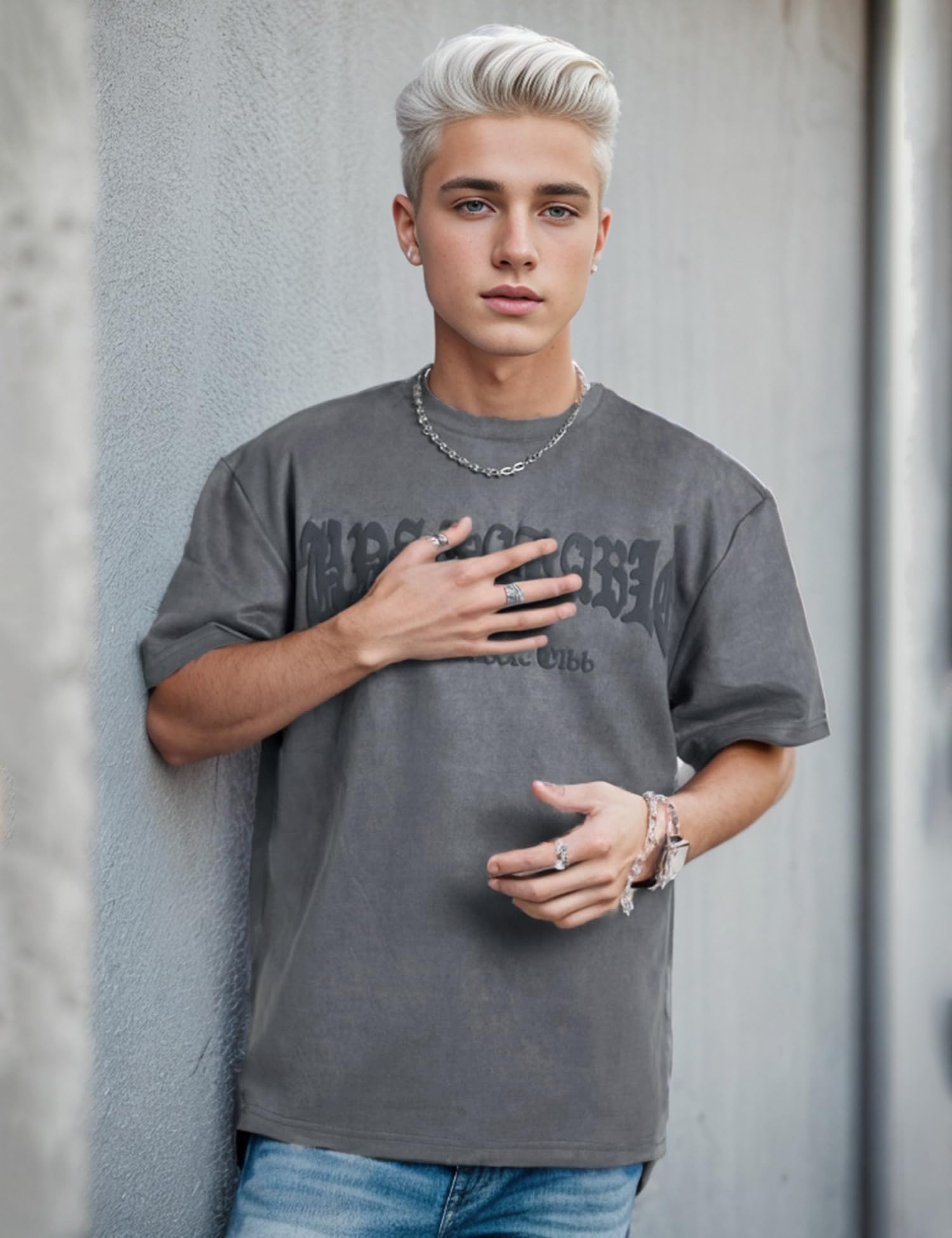 EMMIOL Mens Y2k Baggy Shirts Graphic Tees Oversized Crew Neck Short Sleeve Streetwear Tshirts Summer Tops 2025
