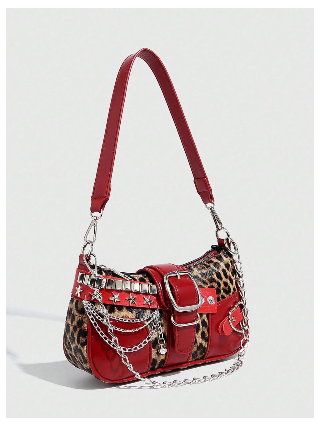 Verdusa Women's Y2k Star Embroidery Shoulder Bag Mini Chain Hobo Handbag Purses