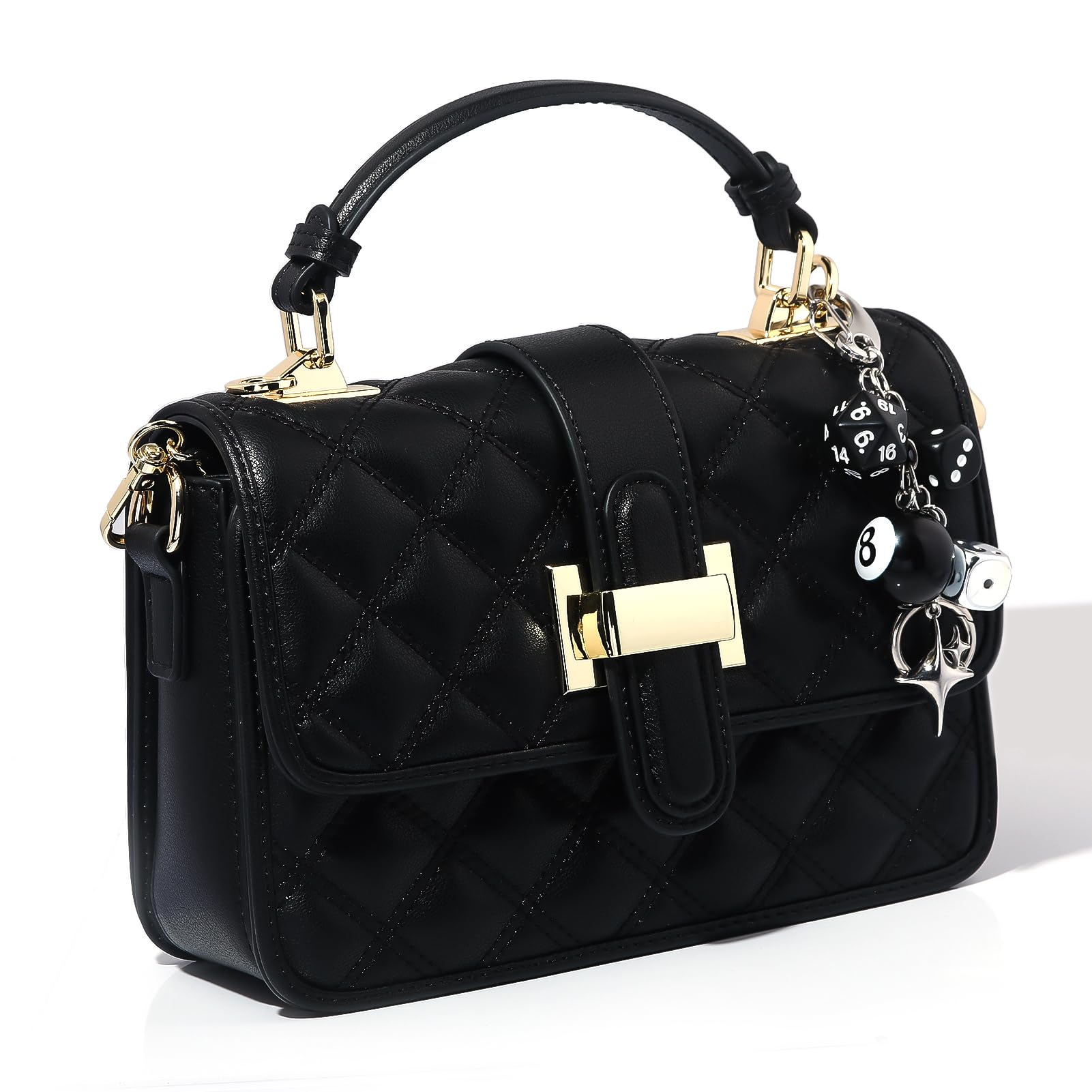 8 Ball Dice Charm Keychain - Cute Bag Purse Handbag Accessories - Y2K Aesthetic Key Chain for Women Men