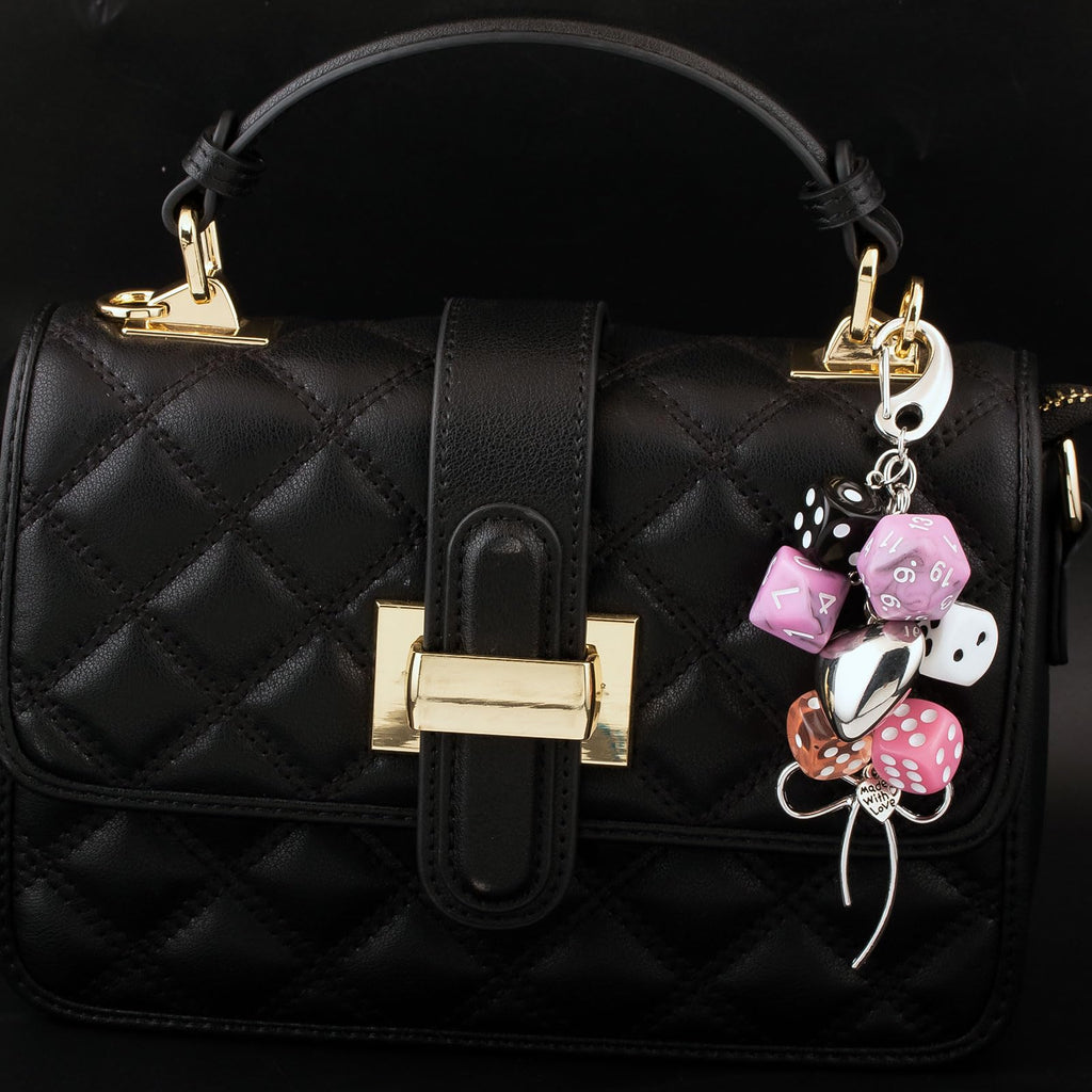8 Ball Dice Charm Keychain - Cute Bag Purse Handbag Accessories - Y2K Aesthetic Key Chain for Women Men