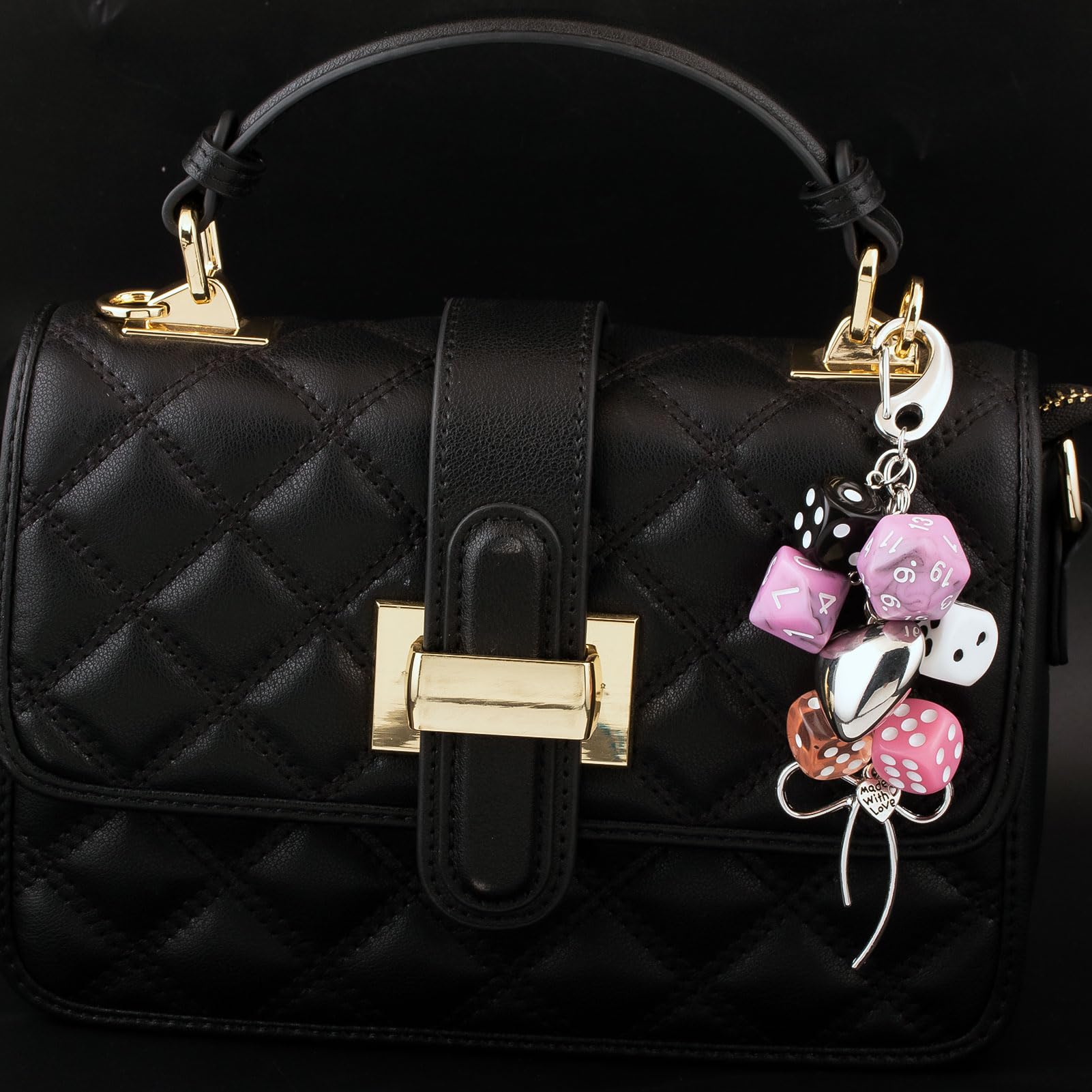8 Ball Dice Charm Keychain - Cute Bag Purse Handbag Accessories - Y2K Aesthetic Key Chain for Women Men