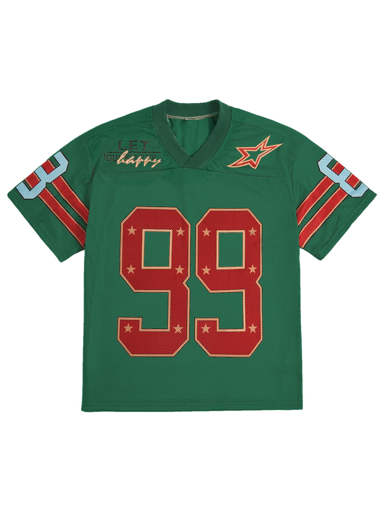 SOLY HUX Mens Jersey Y2k Baggy Shirts Graphic Tees Oversized V Neck Tshirts Summer Tops