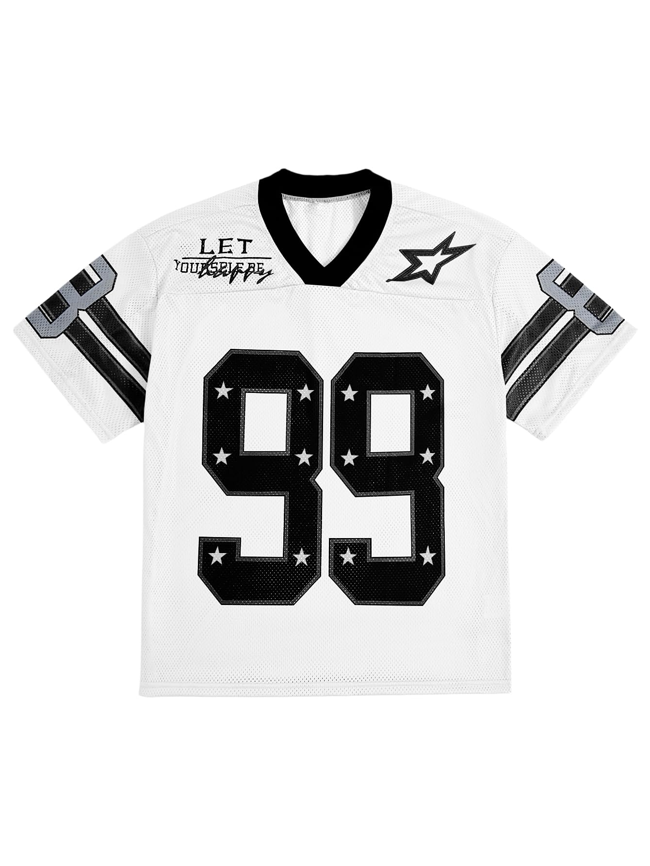 SOLY HUX Mens Jersey Y2k Baggy Shirts Graphic Tees Oversized V Neck Tshirts Summer Tops
