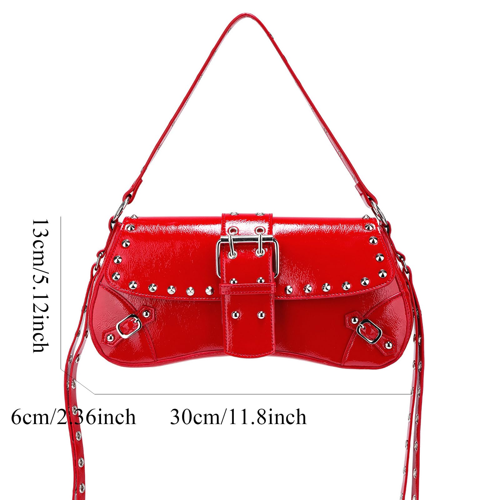Y2k Purses for Women, Small Hobo Shoulder Bags Handbag Goth Punk Clutch Purse Trendy Underarm Bag