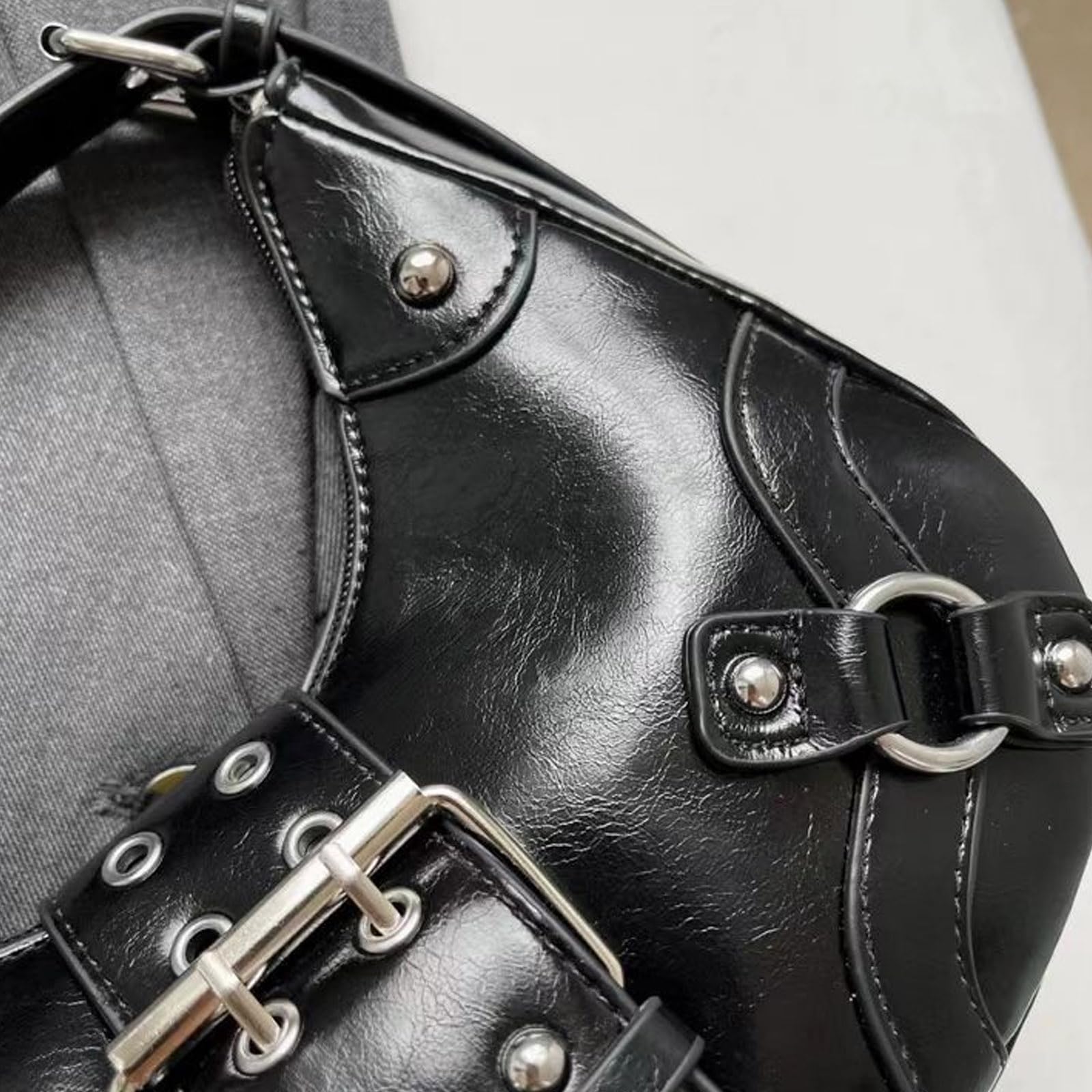 Y2k Purses for Women, Small Hobo Shoulder Bags Handbag Goth Punk Clutch Purse Trendy Underarm Bag