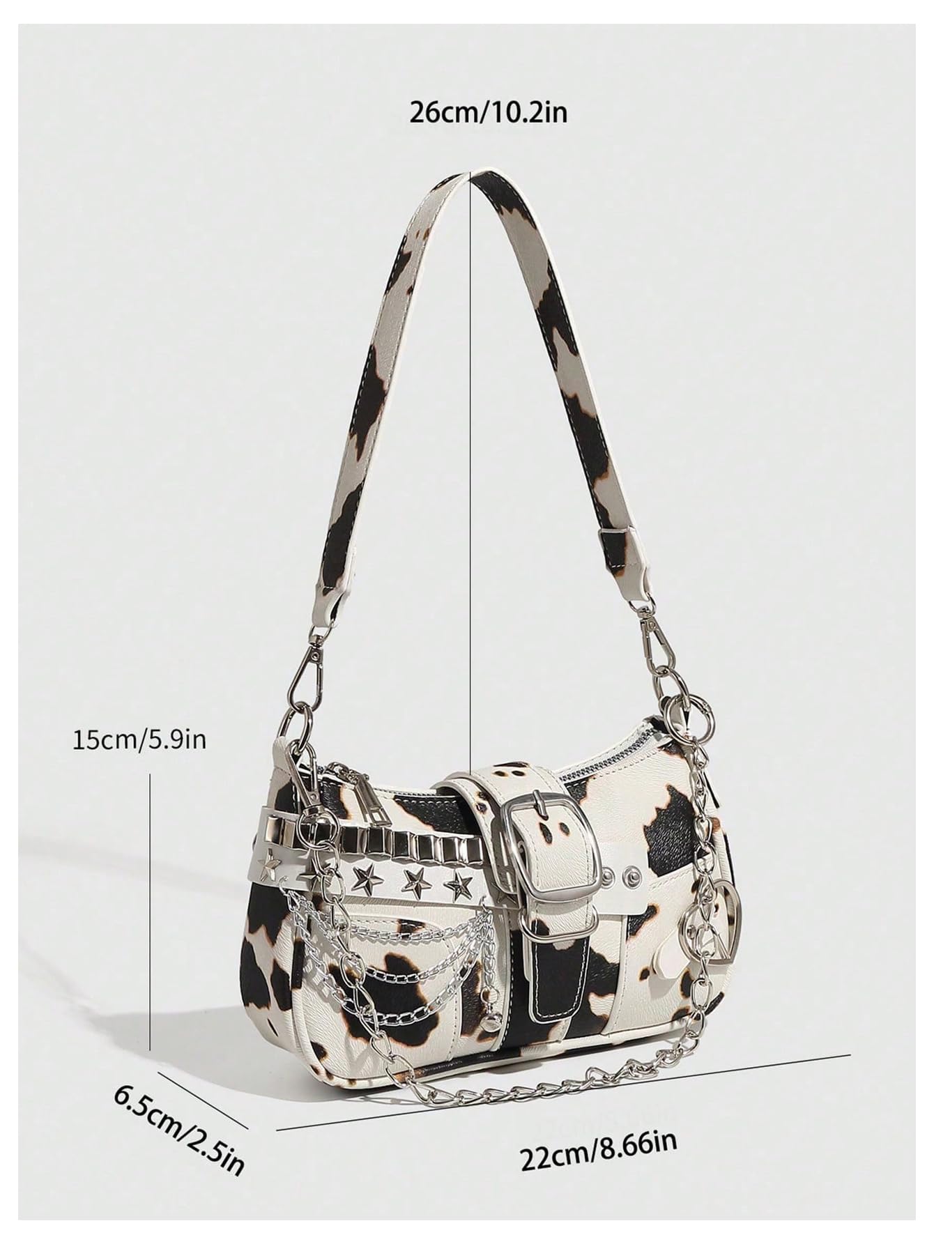 Verdusa Women's Y2k Star Embroidery Shoulder Bag Mini Chain Hobo Handbag Purses