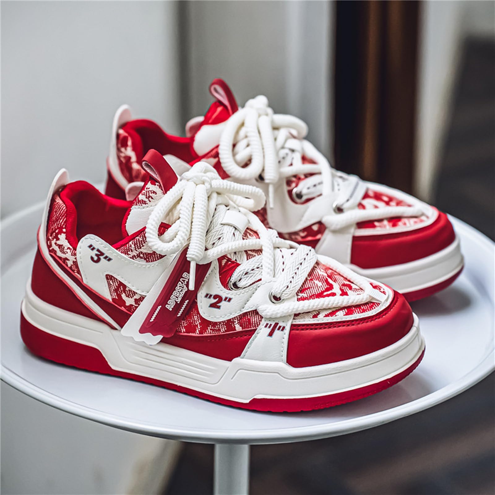 Men's Retro Color Block Fashion Sneakers Walking Casual Shoes Chunky Platform Sneakers